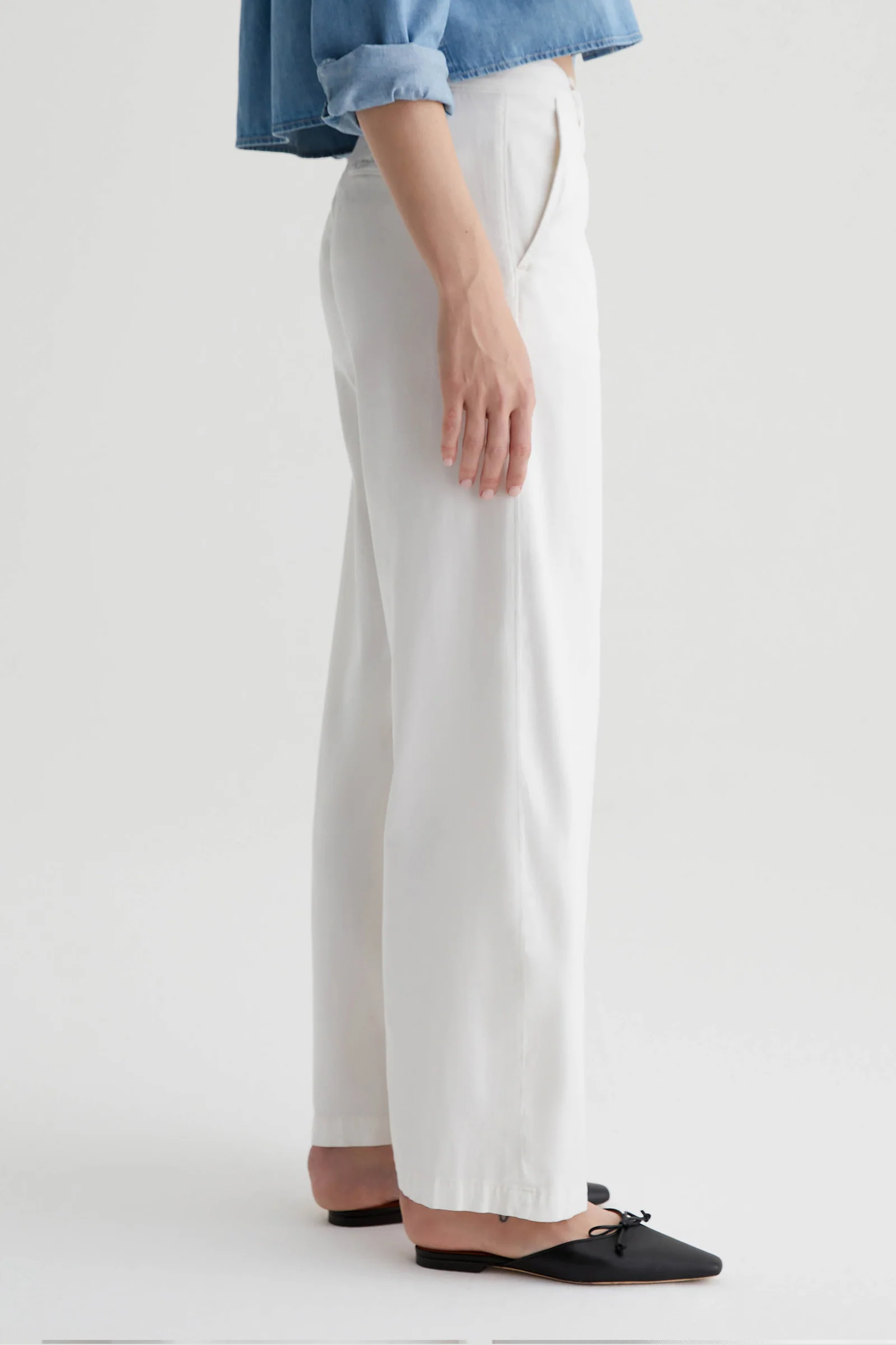 AG Caden Wide Leg Pant - Powder - Image 4
