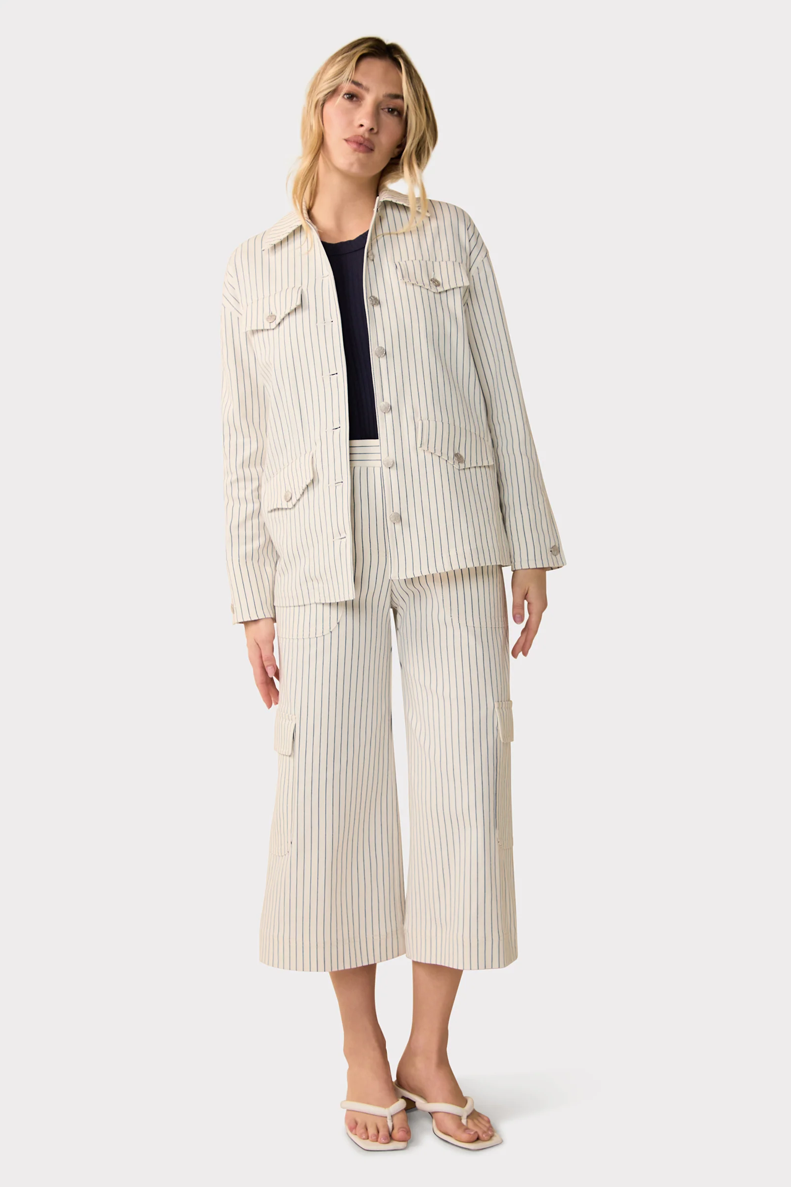 Agassi Wide-Leg Cargo Pant - Seles Stripe - Image 2