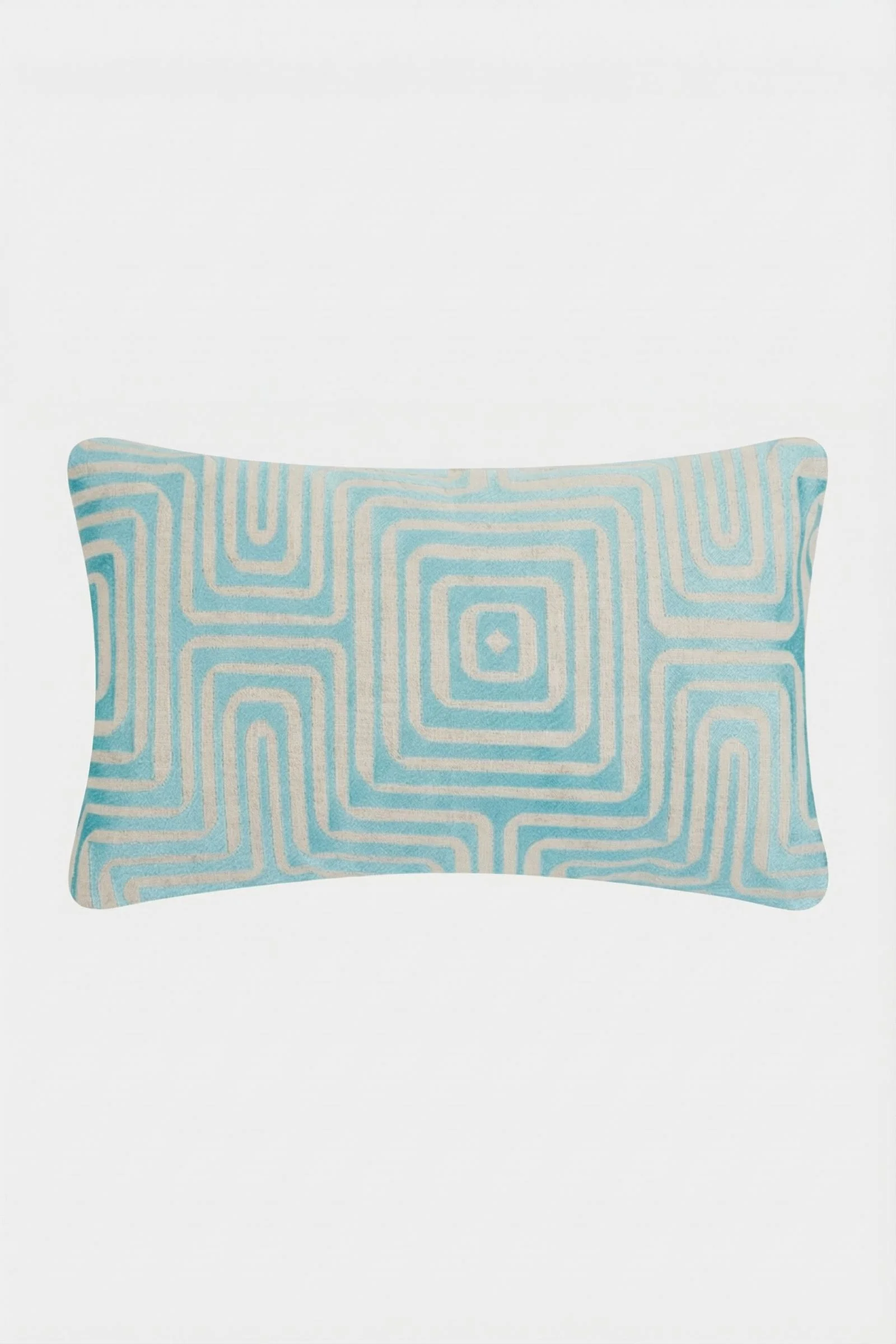 Amazing Maze Embroidered Lumbar Pillow