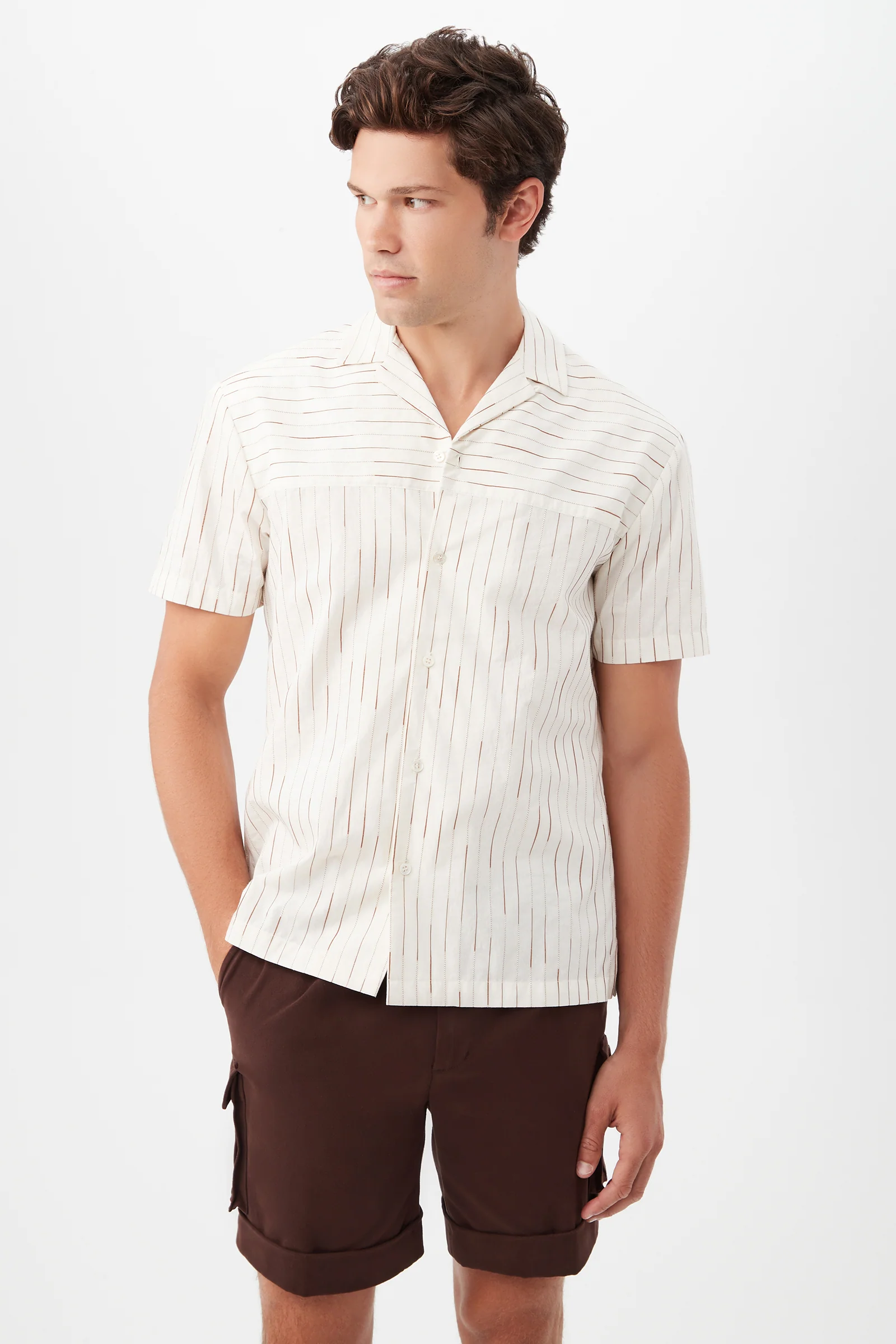 Angelo Short-Sleeve Shirt - Saharan Silk Slub - Image 5