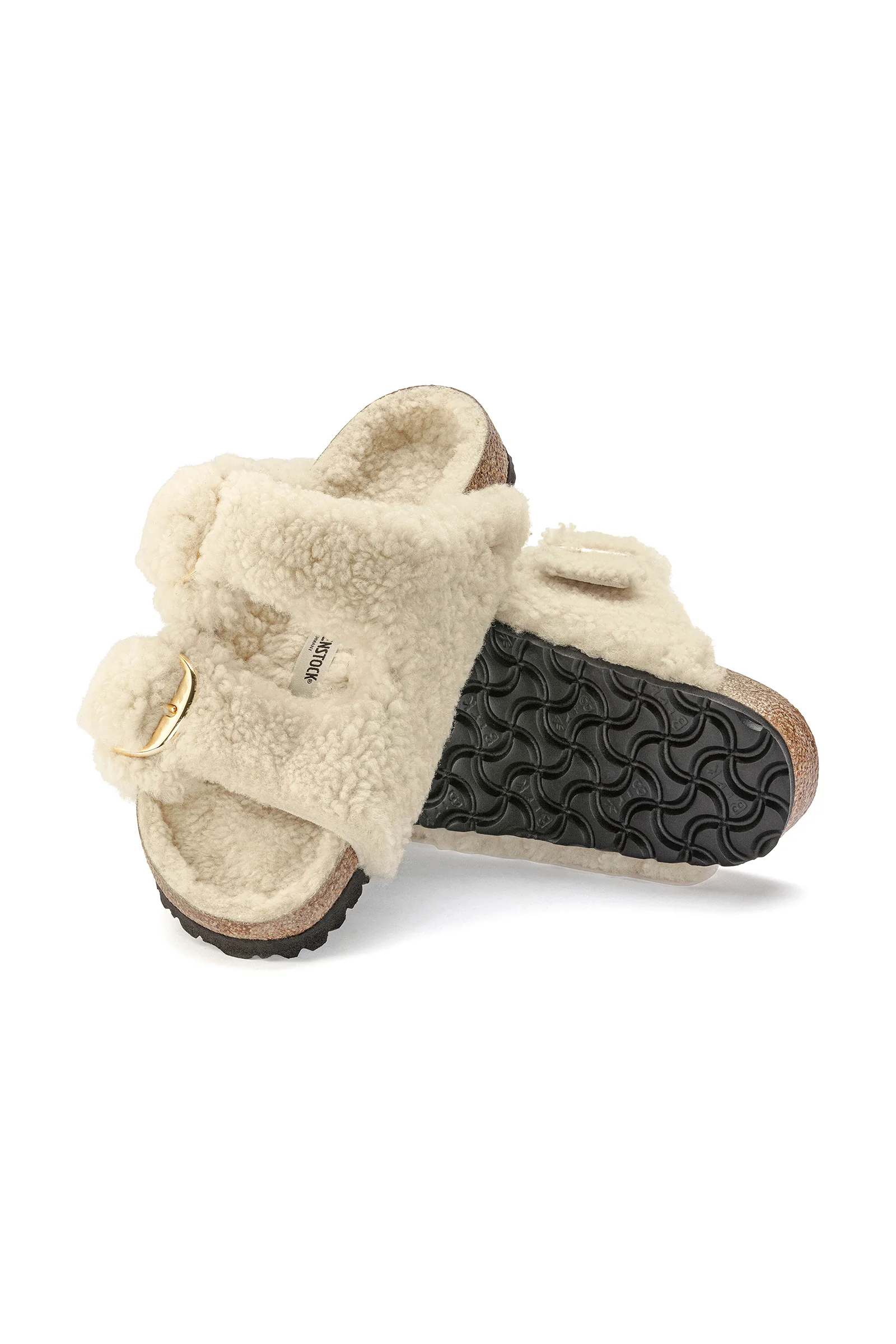 Arizona Big Buckle Teddy Eggshell Birkenstock Sandal - Image 3