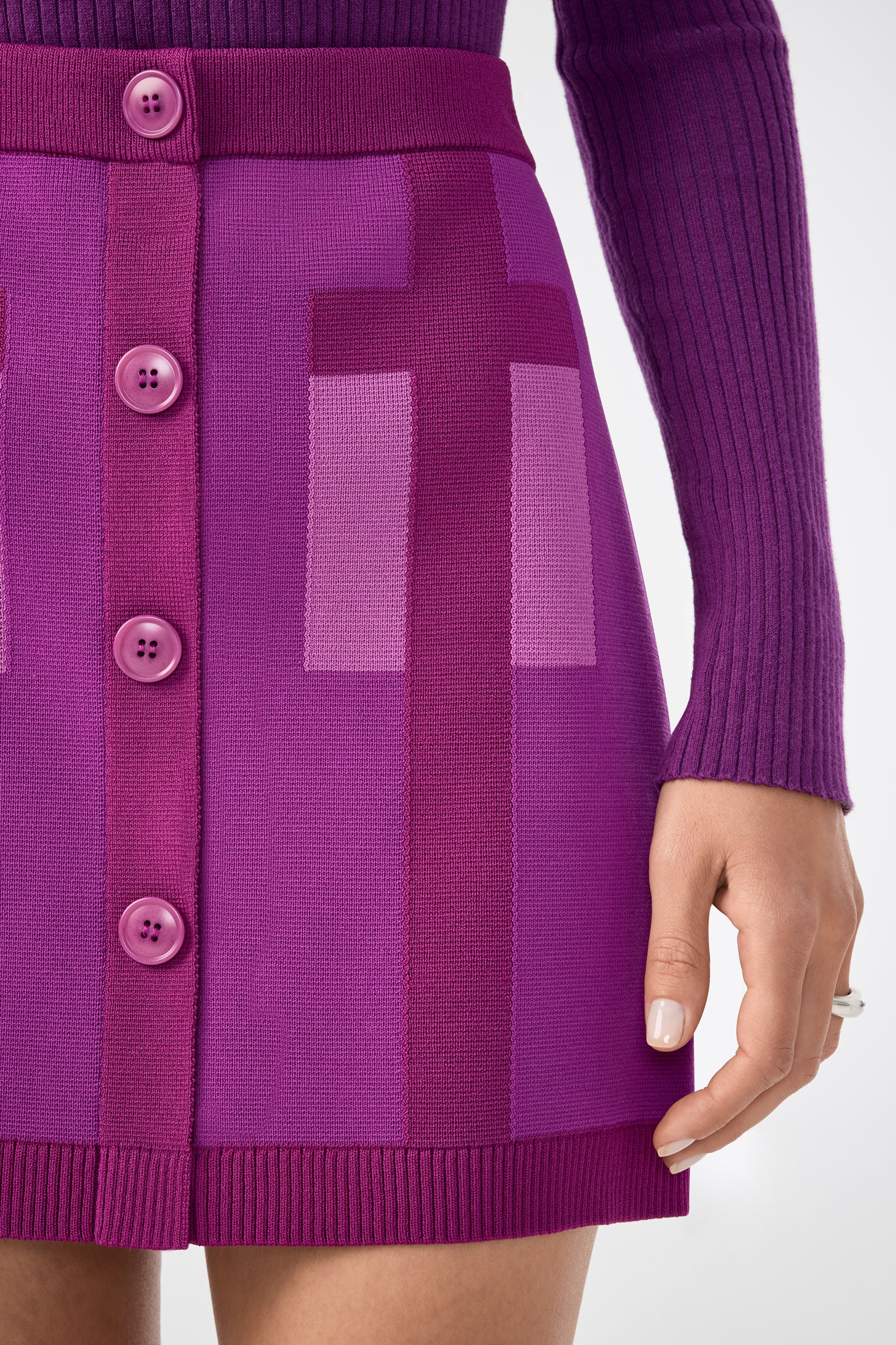 Artemis Trompe L'Oeil Knit Mini Skirt - Image 5