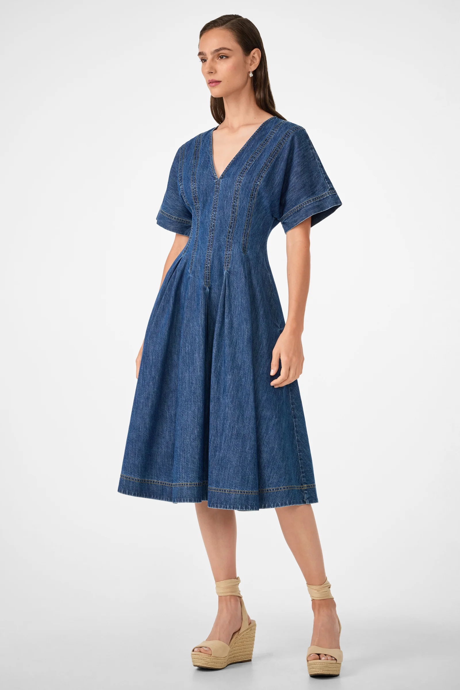 Ashe Short-Sleeve Denim Dress - Image 2