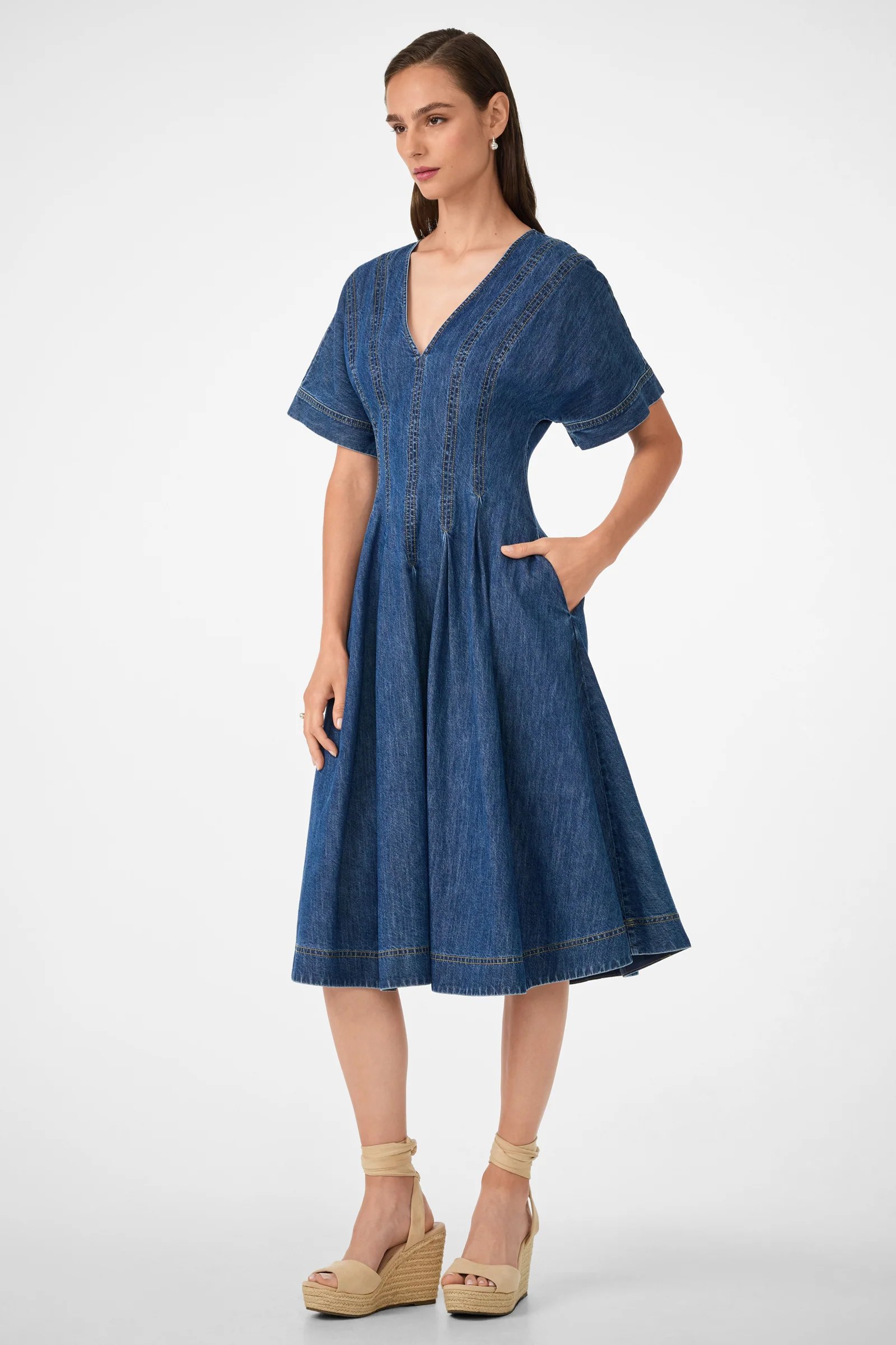 Ashe Short-Sleeve Denim Dress - Image 3