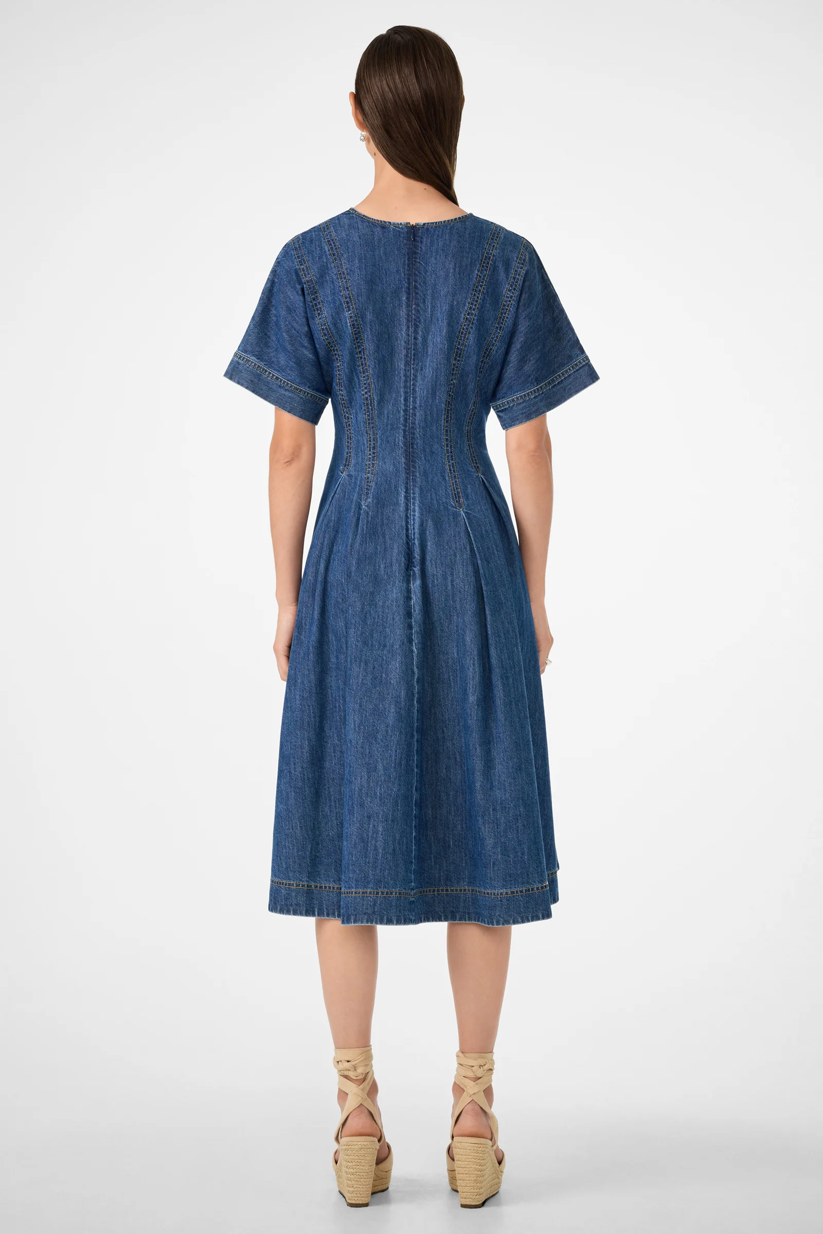 Ashe Short-Sleeve Denim Dress - Image 4