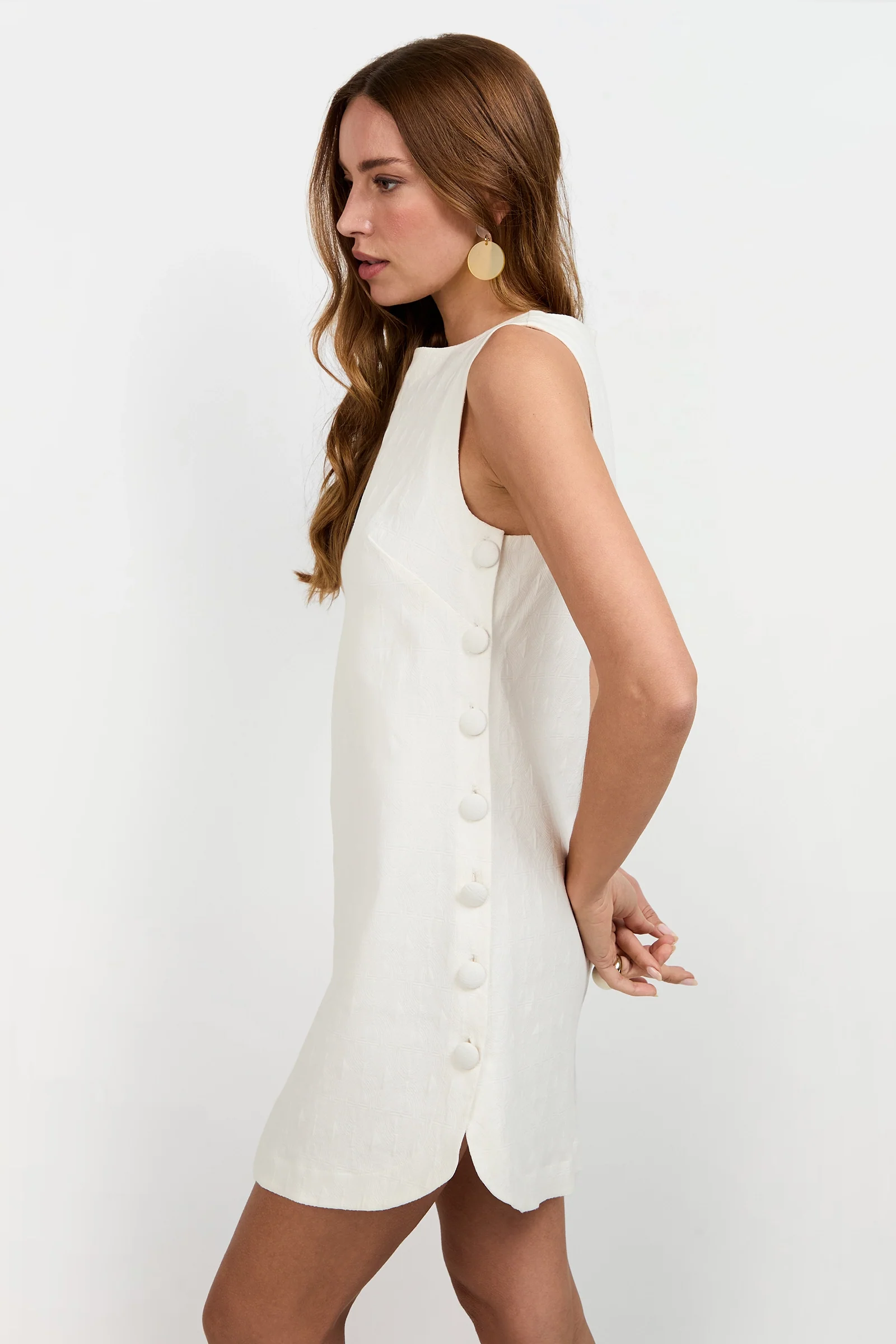 Atina Button Side Mini Dress - Image 4