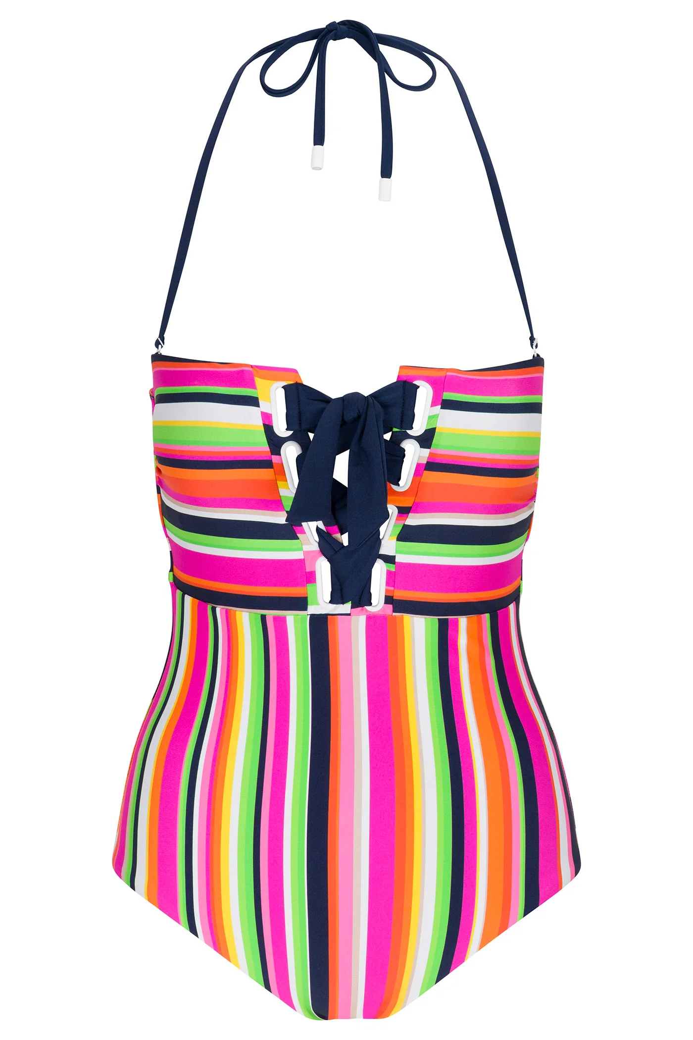 Bandeau One-Piece Swimsuit - Splash Stripe - Image 4