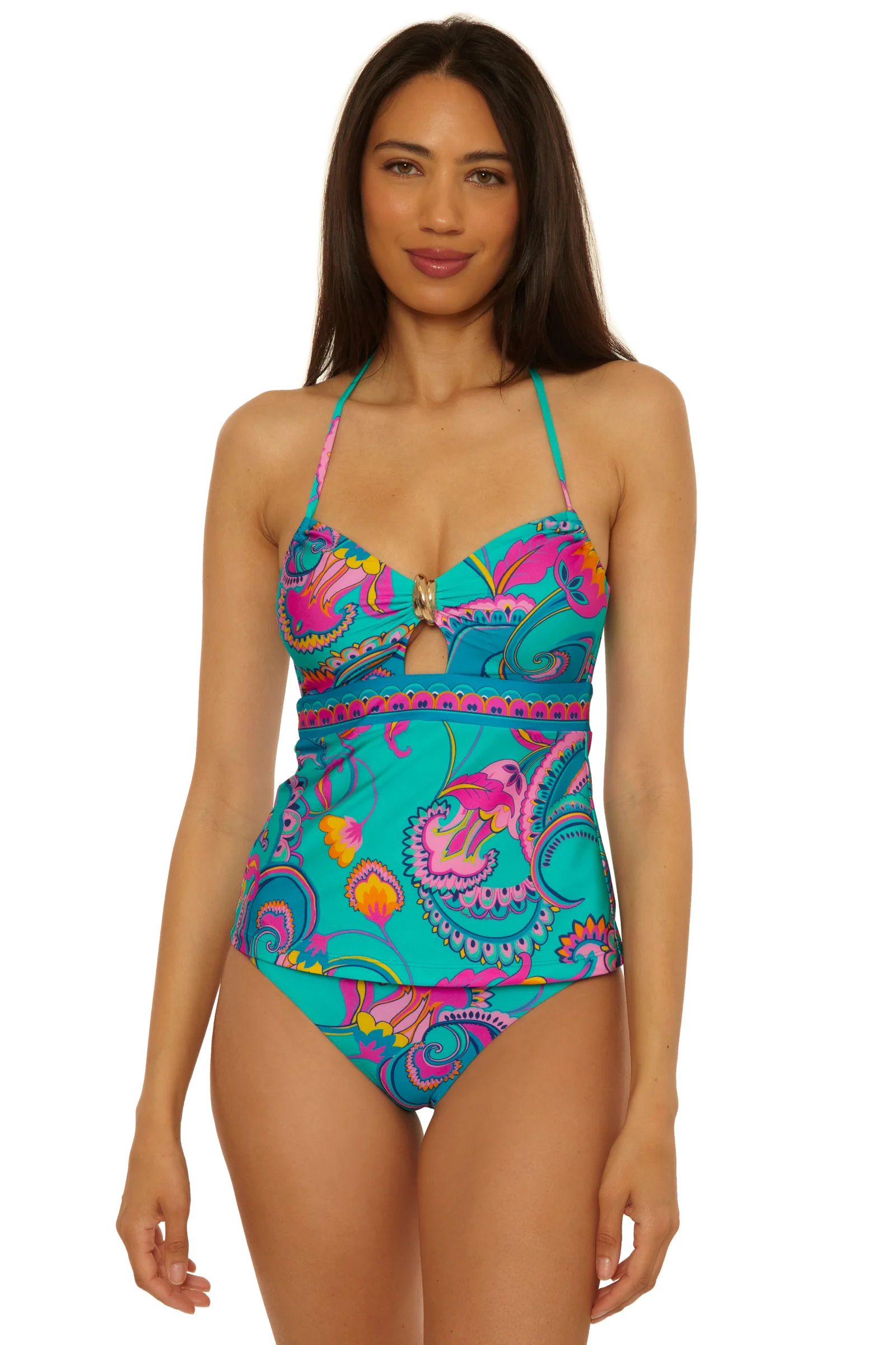 Bandeau Tankini Swim Top - Mykonos