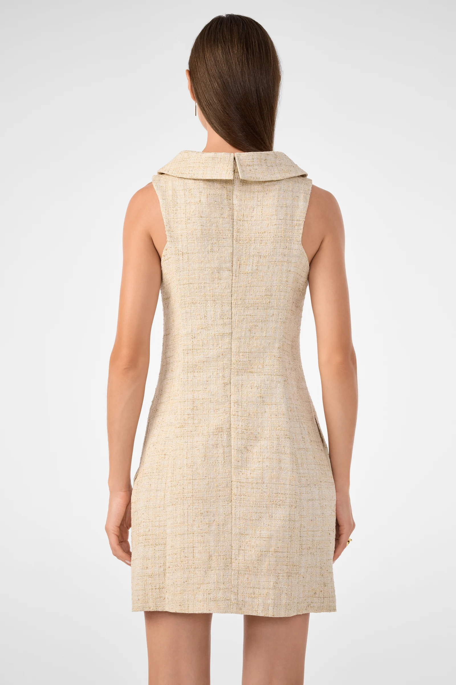 Beziers Sleeveless Tweed Dress - Image 3