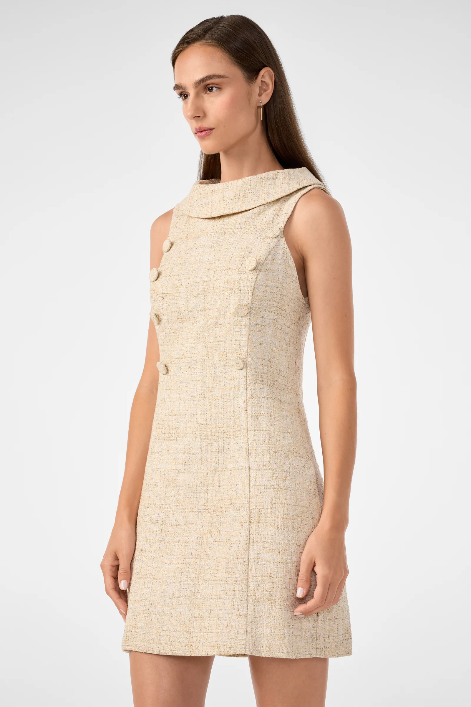 Beziers Sleeveless Tweed Dress - Image 4