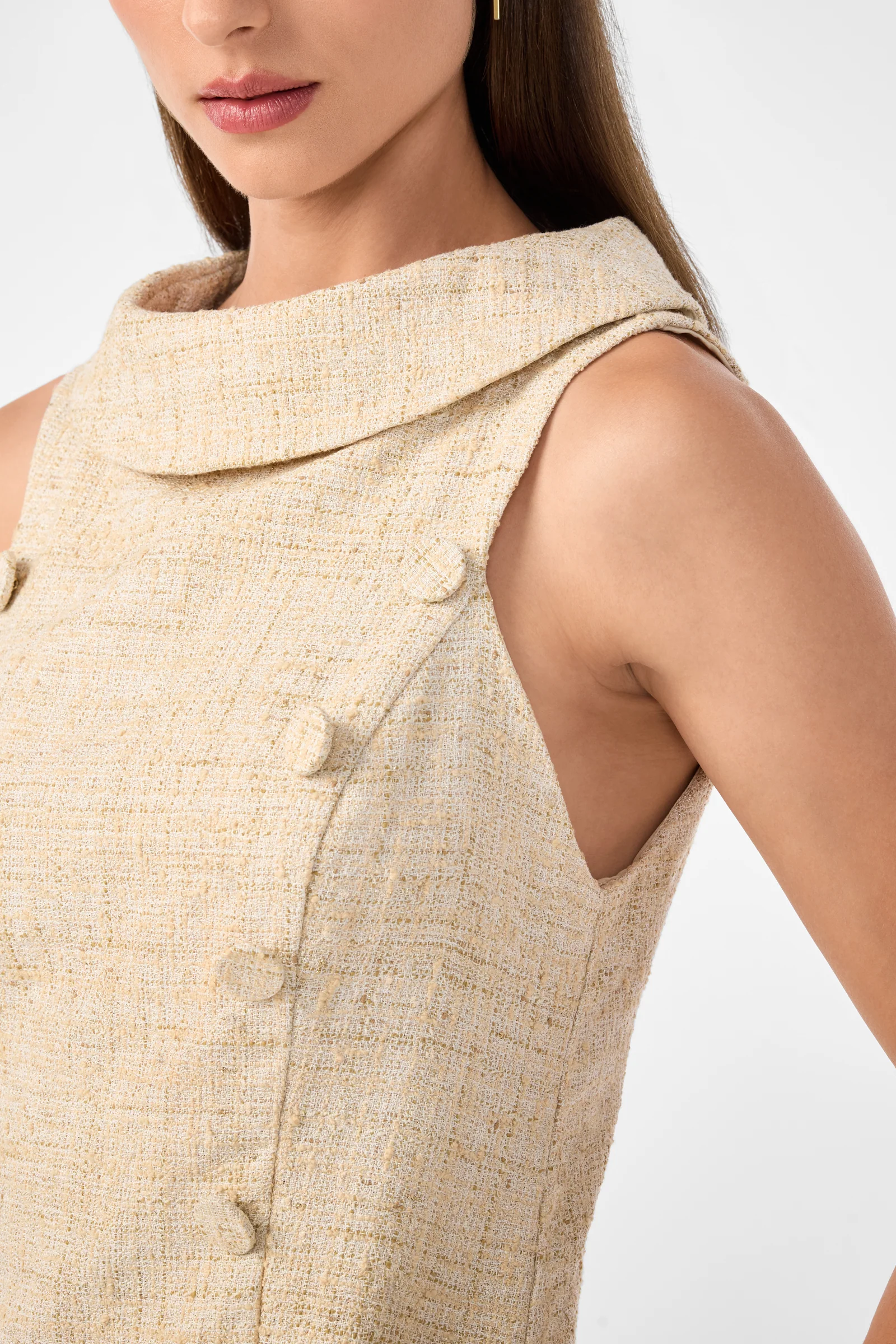 Beziers Sleeveless Tweed Dress - Image 5