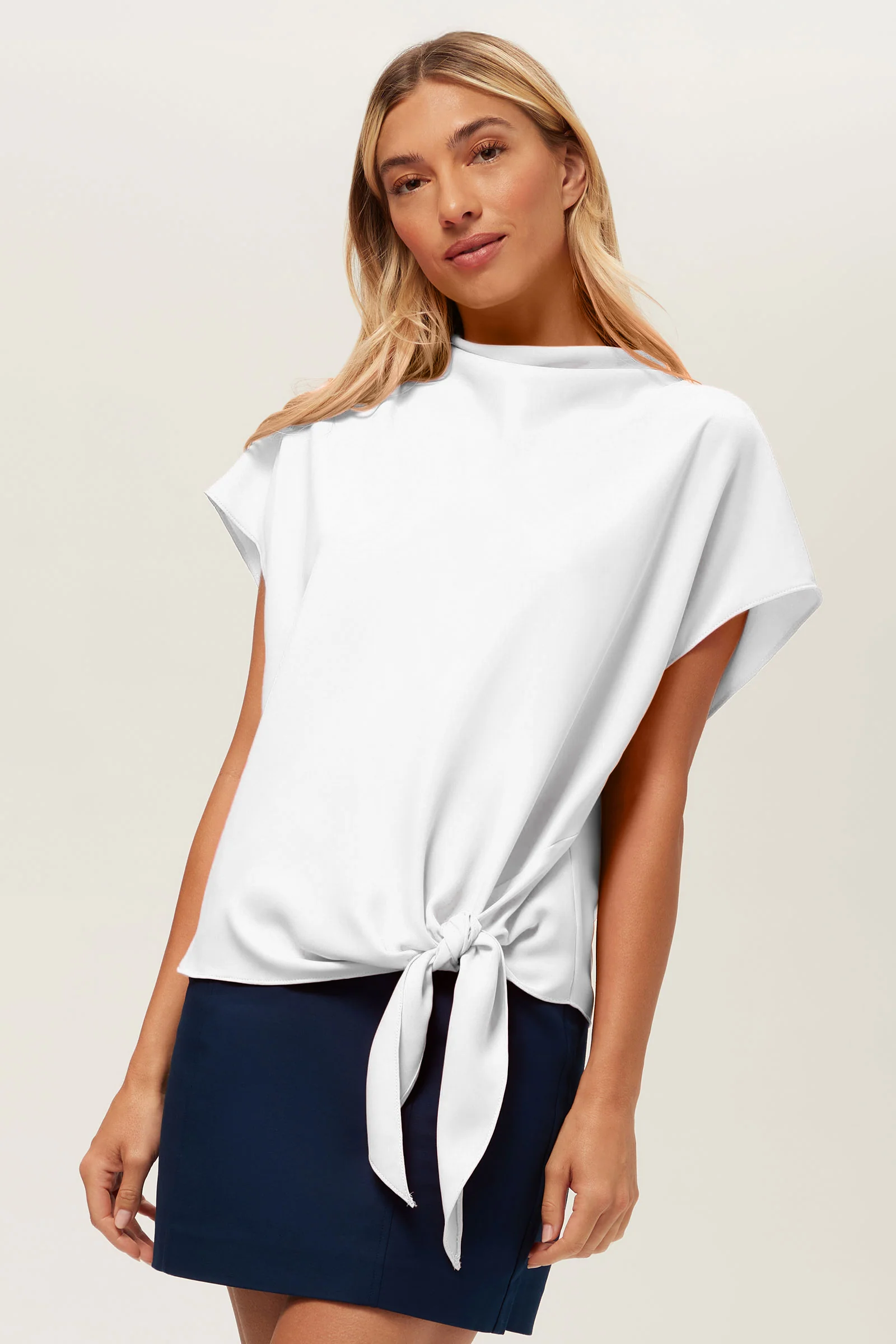 Bisque Short-Sleeve Funnel Neck Top - Image 4