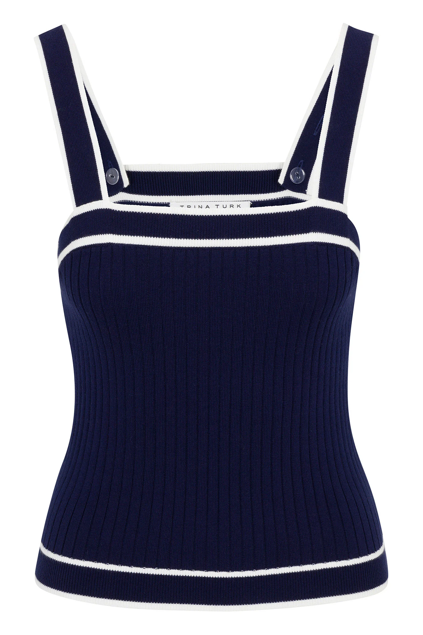 Break Point Contrast Trim Knit Cami Top - Image 5