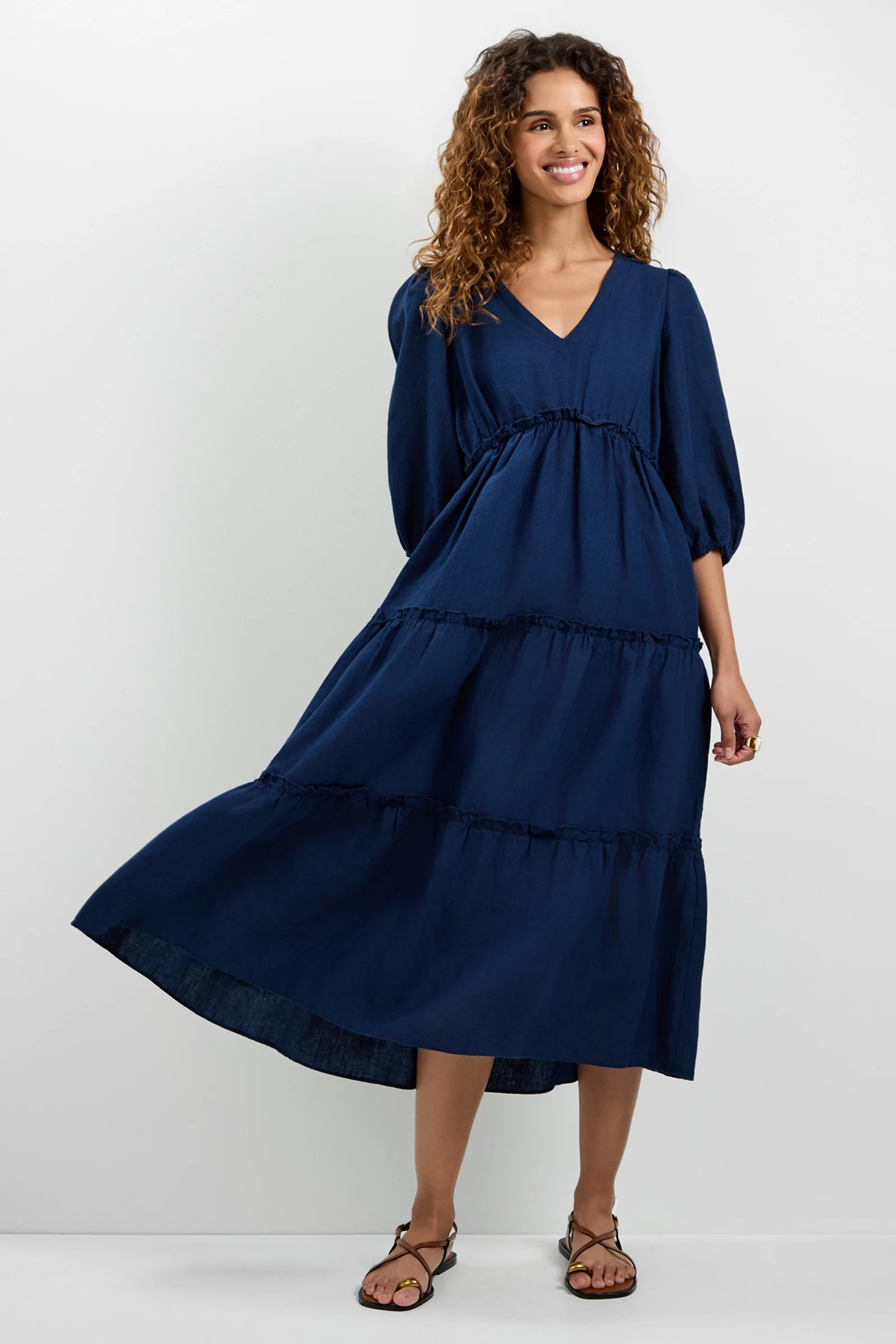 Calm Tiered Ruffle Midi Dress - Image 2