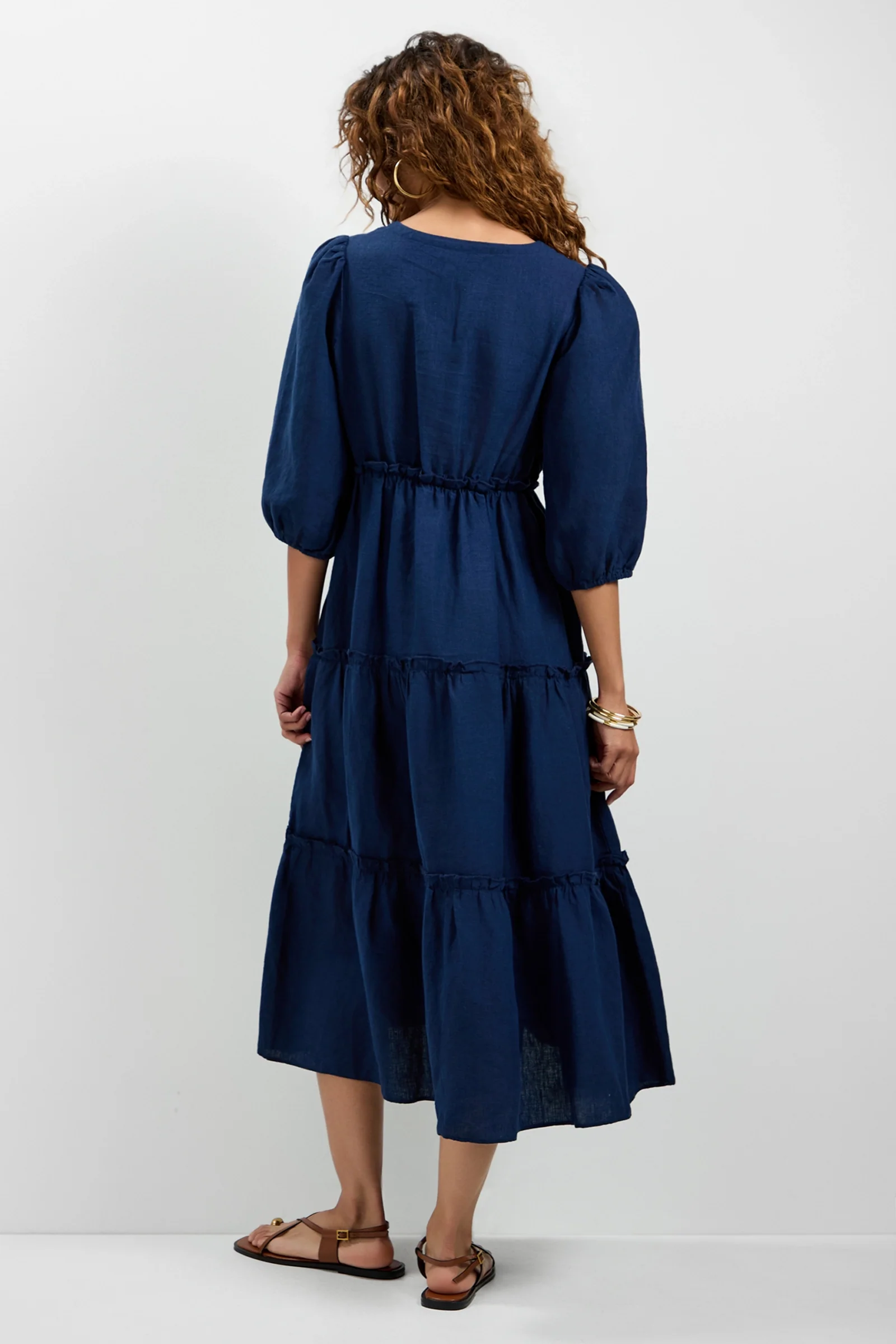 Calm Tiered Ruffle Midi Dress - Image 3