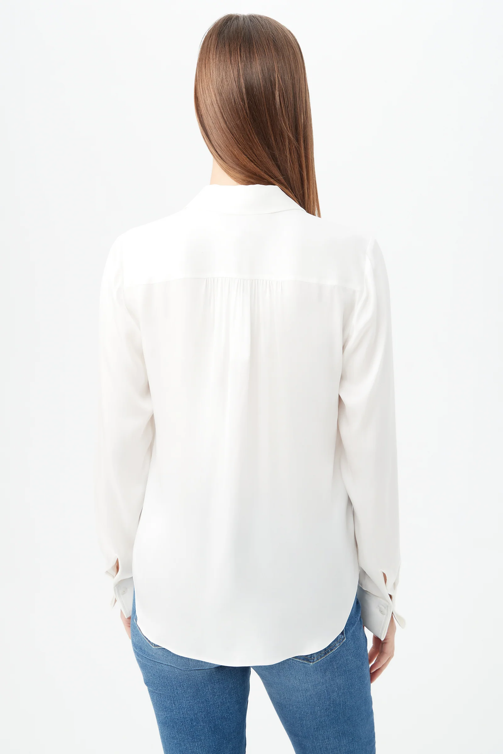 Cassavetes Long-Sleeve Stretch Silk Button-Up Shirt - Image 2