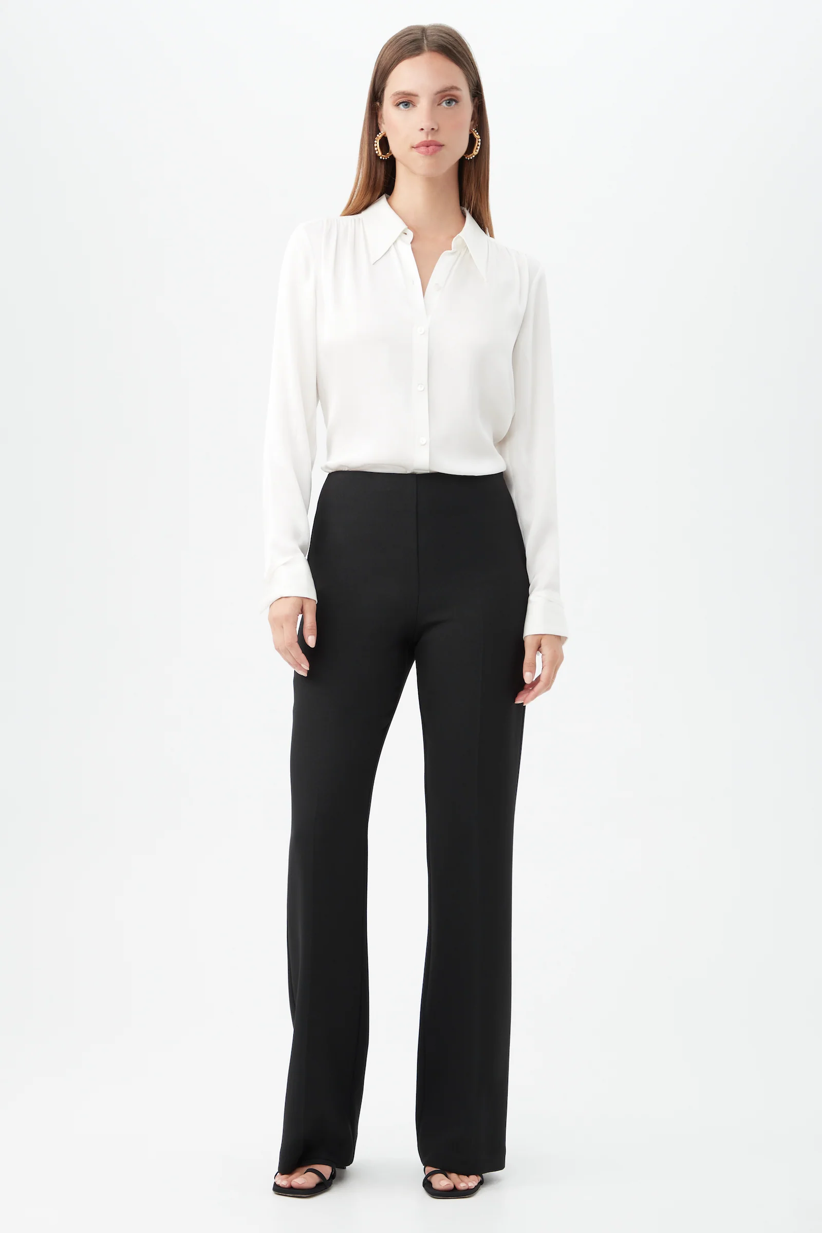 Cassavetes Long-Sleeve Stretch Silk Button-Up Shirt - Image 3