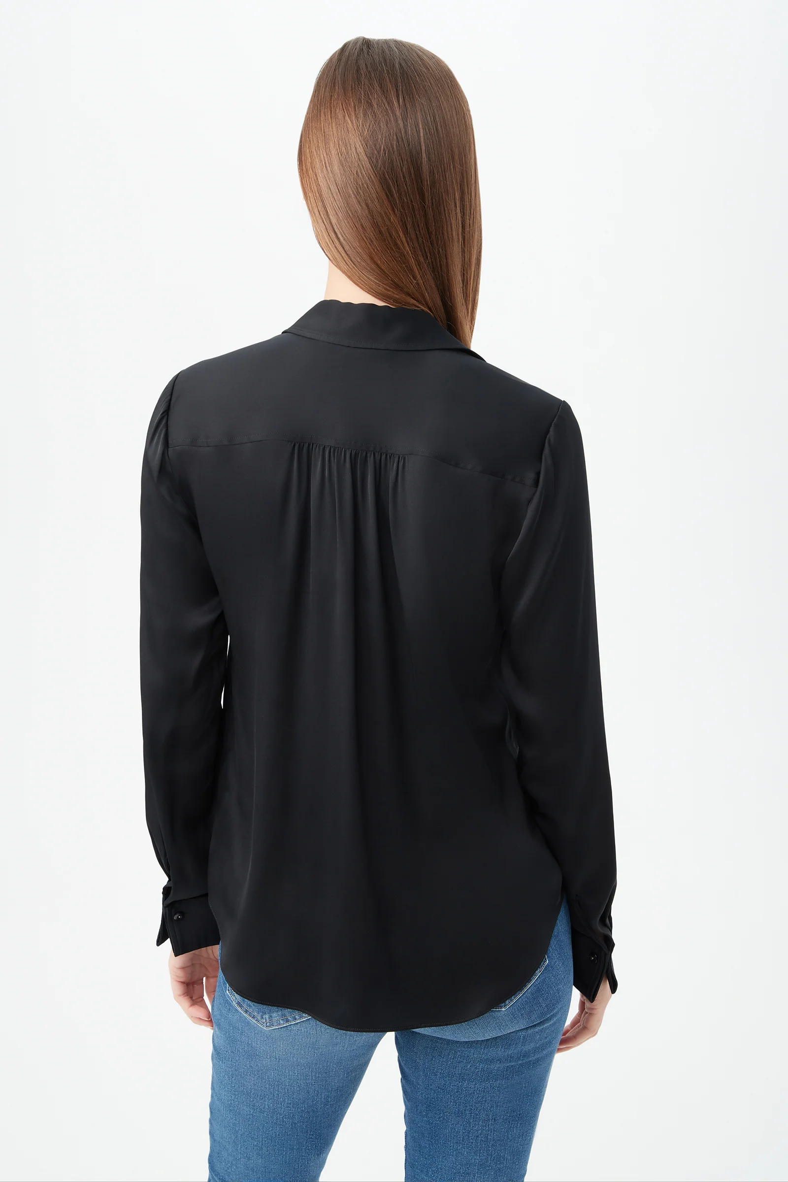 Cassavetes Long-Sleeve Stretch Silk Button-Up Shirt - Image 5