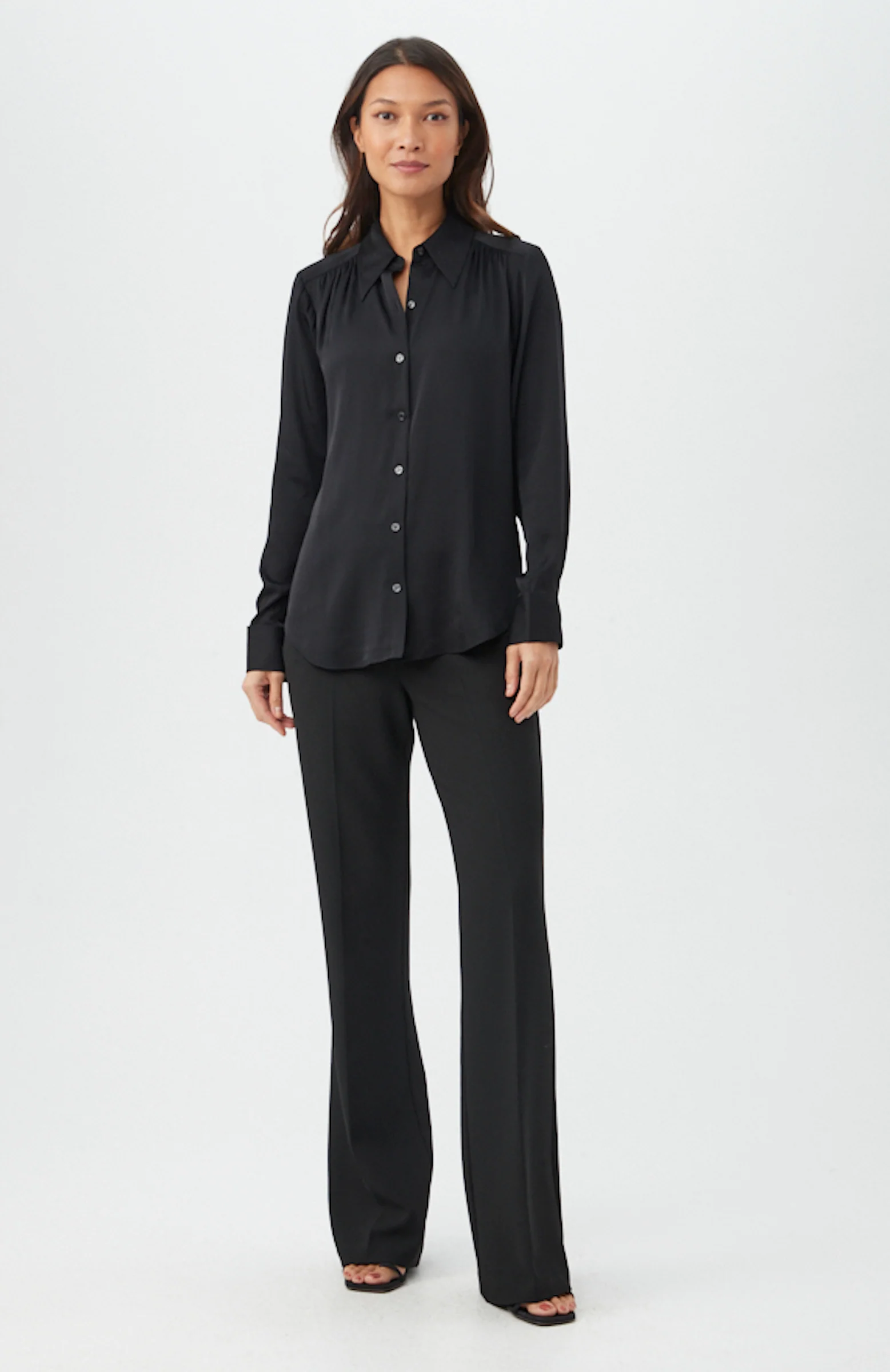 Cassavetes Long-Sleeve Stretch Silk Button-Up Shirt - Image 7