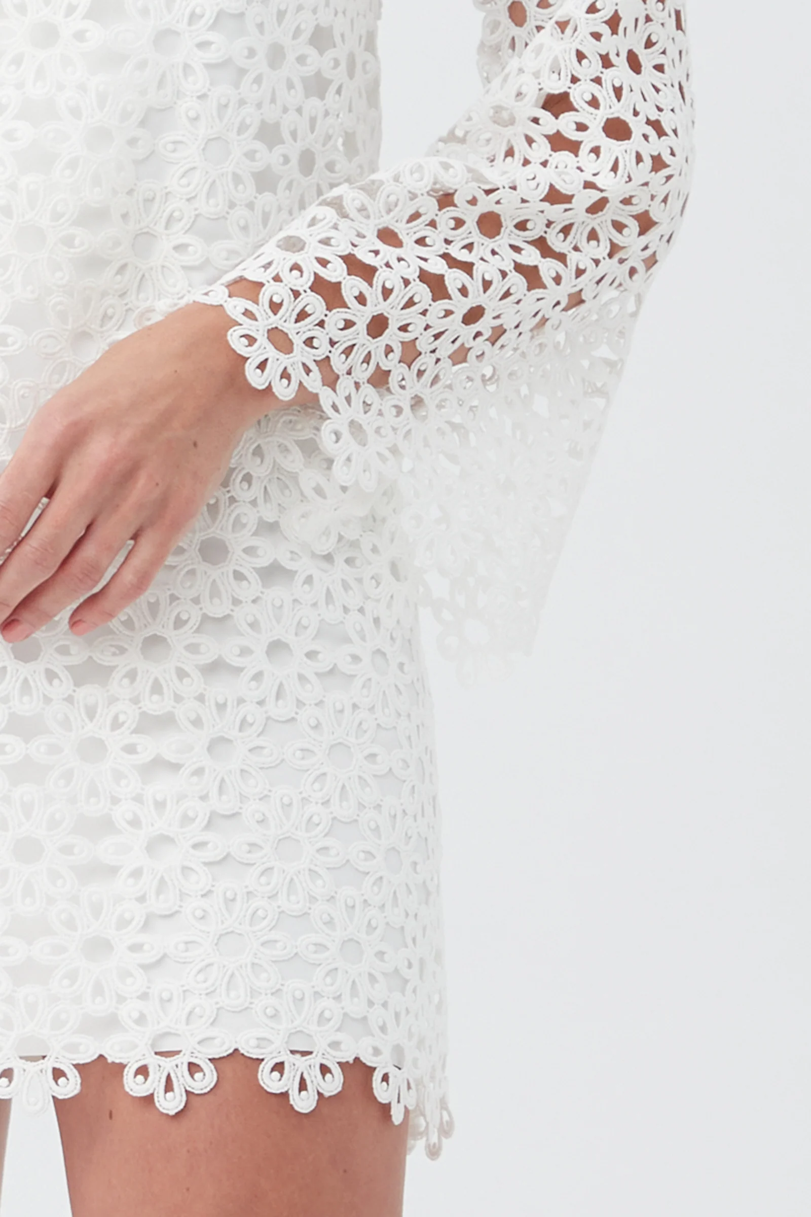 Women's Chateau Lace Long Sleeve V-Neck Swim Cover-Up Dress - Image 7