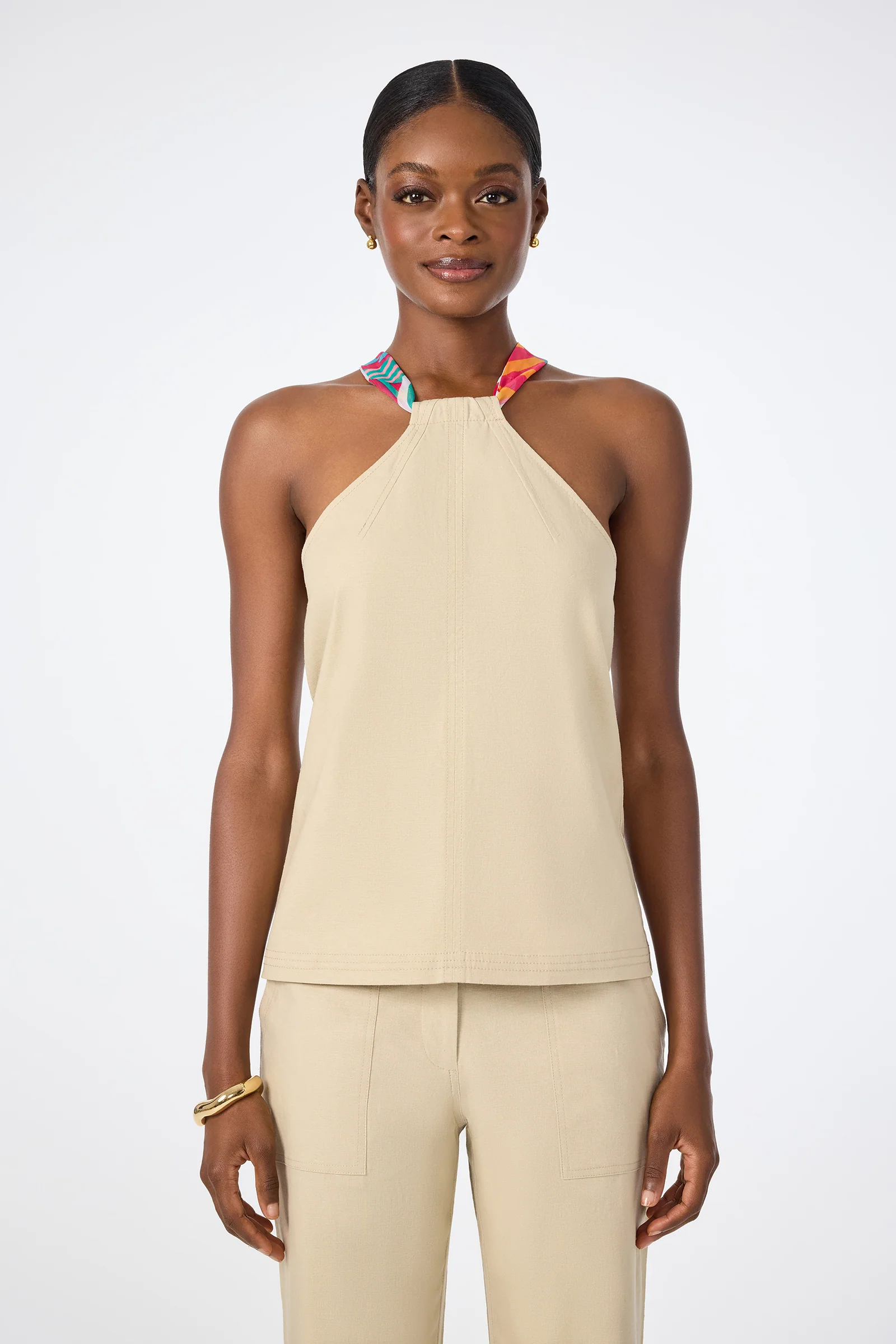 Chatone Scarf Tie Halter Top - Image 4
