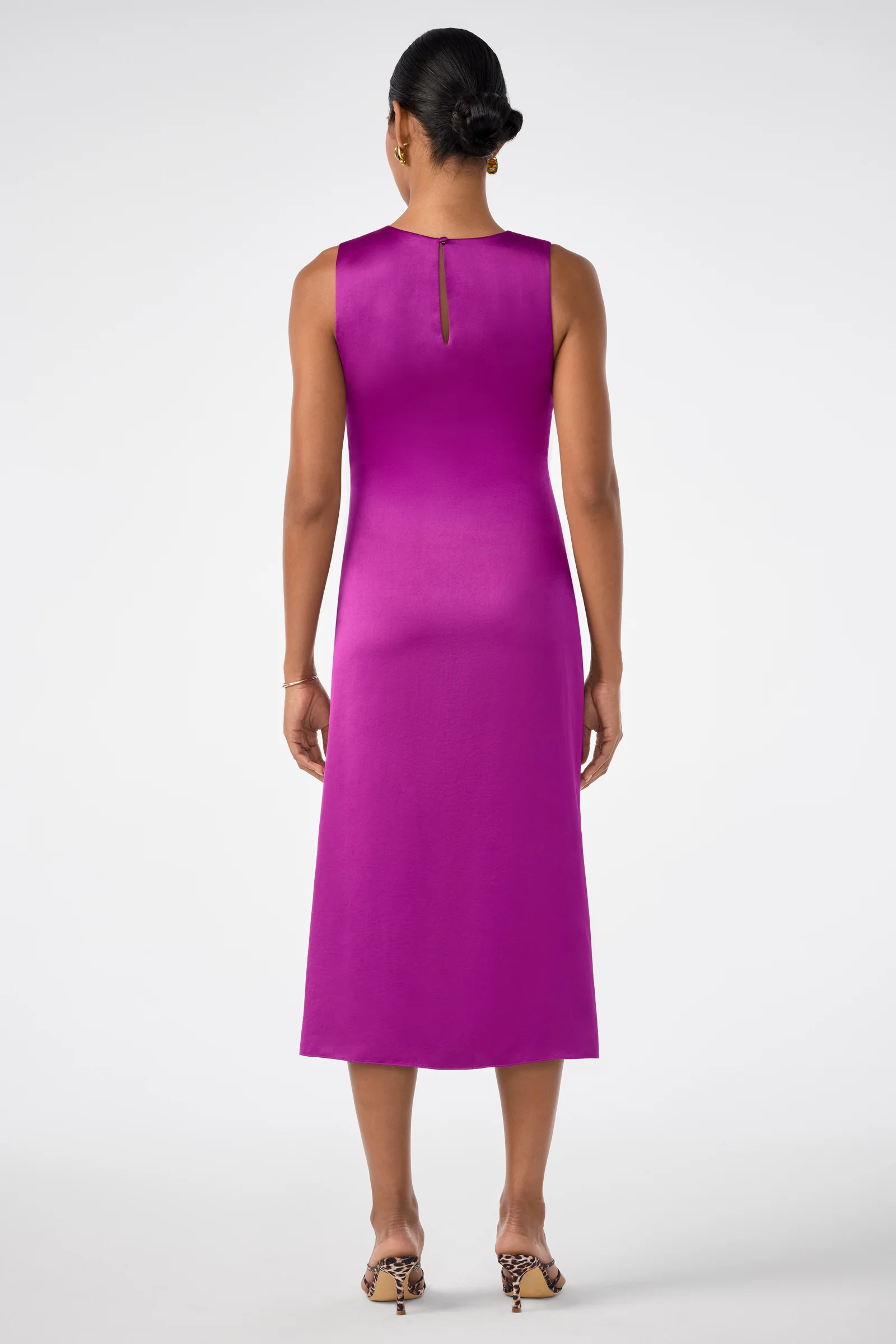 Chestnut Ruched Midi Dress - Image 4