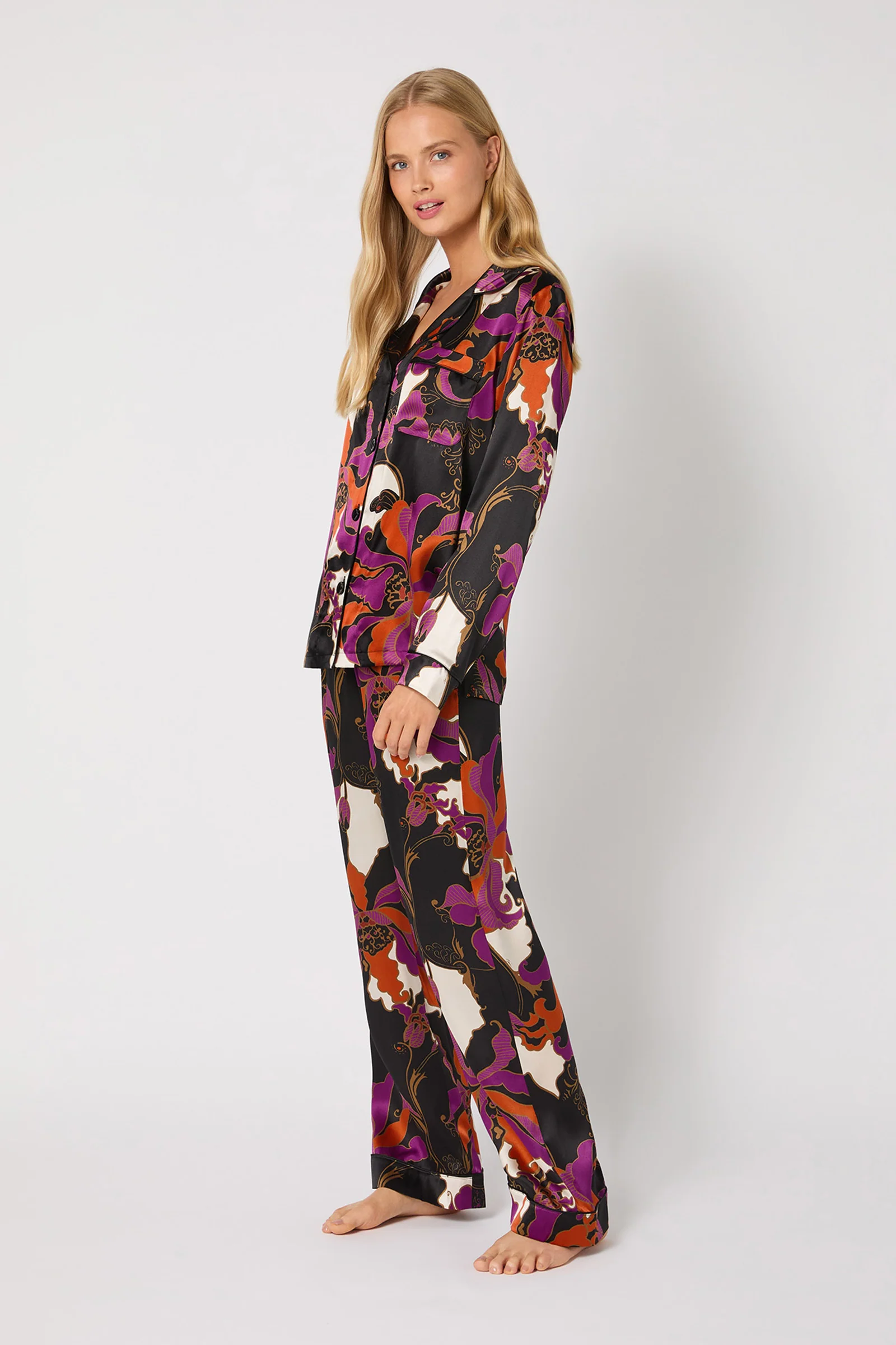 Classic Silk PJ Set - Fall Floral - Image 2