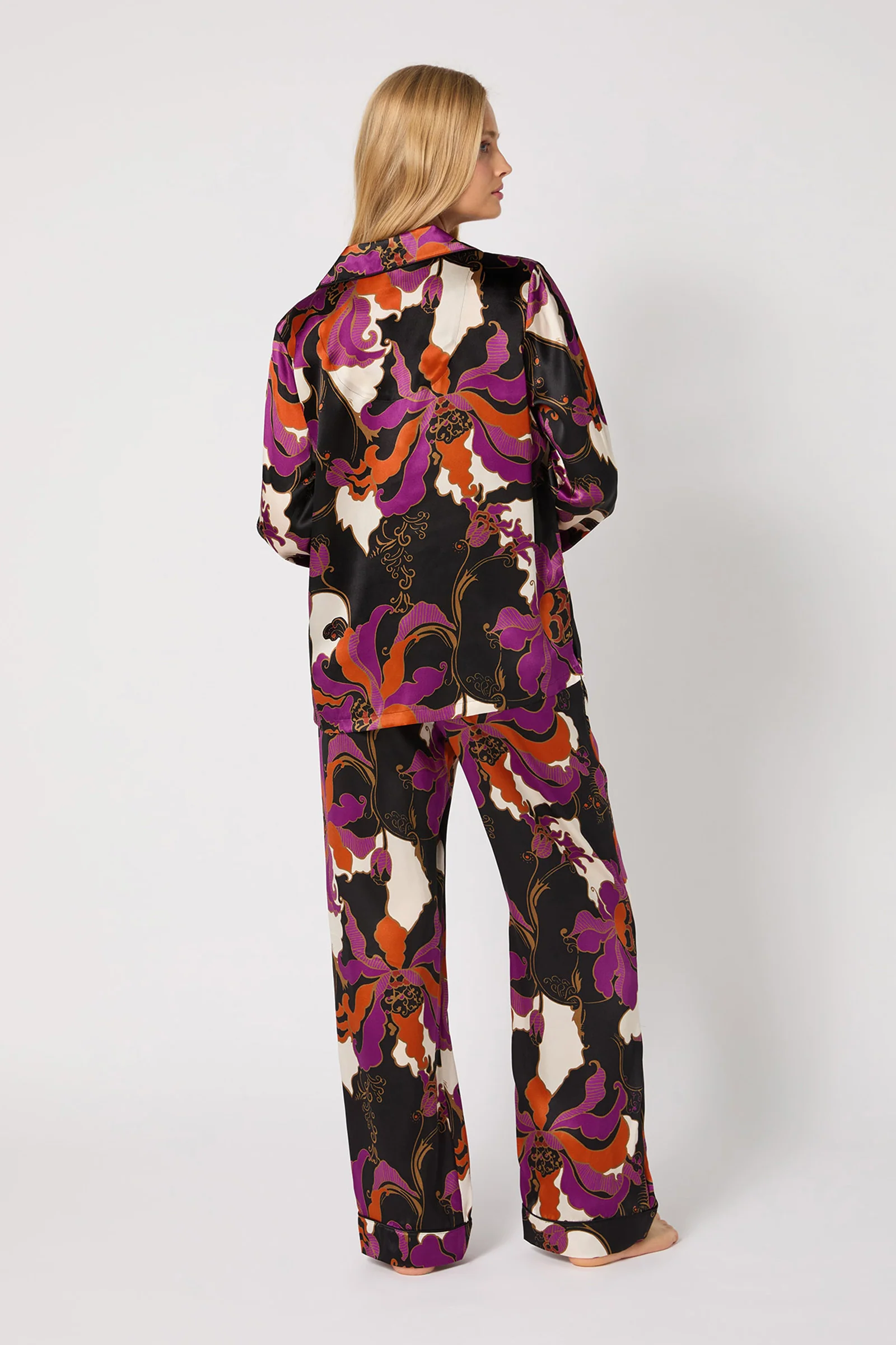 Classic Silk PJ Set - Fall Floral - Image 3
