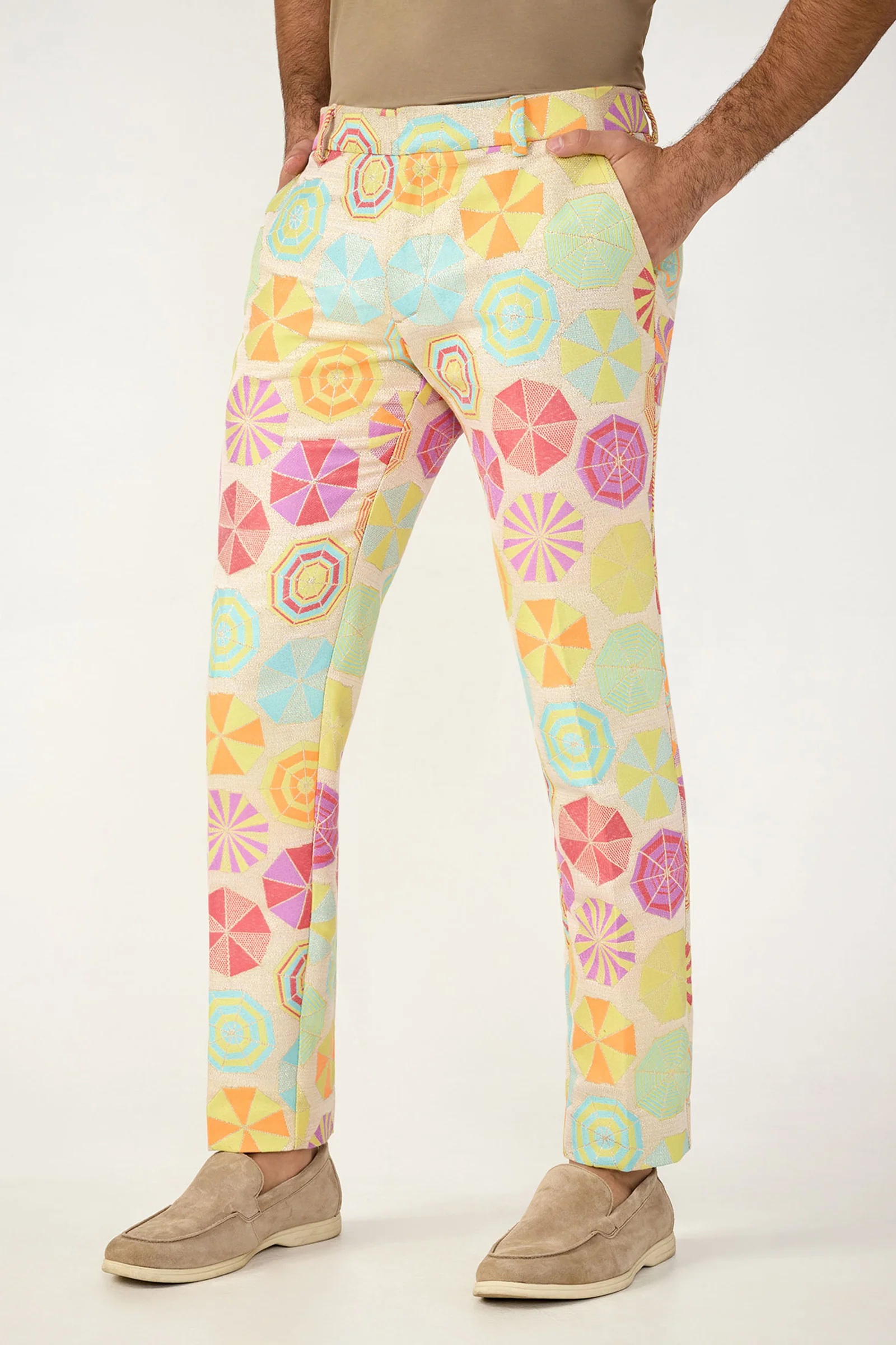 Clyde Slim Trouser - Parapluie Jacquard - Image 3