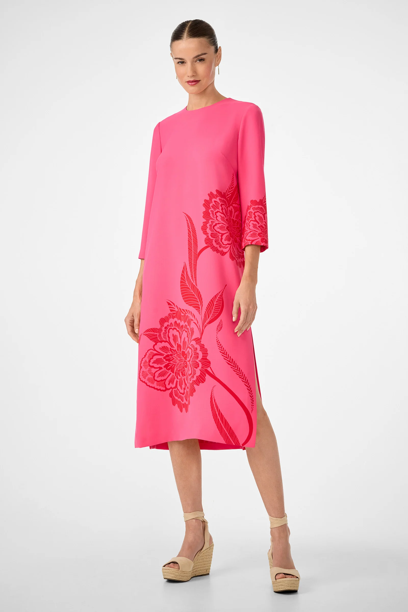 Cointreau 2 3/4 Sleeve Midi Dress