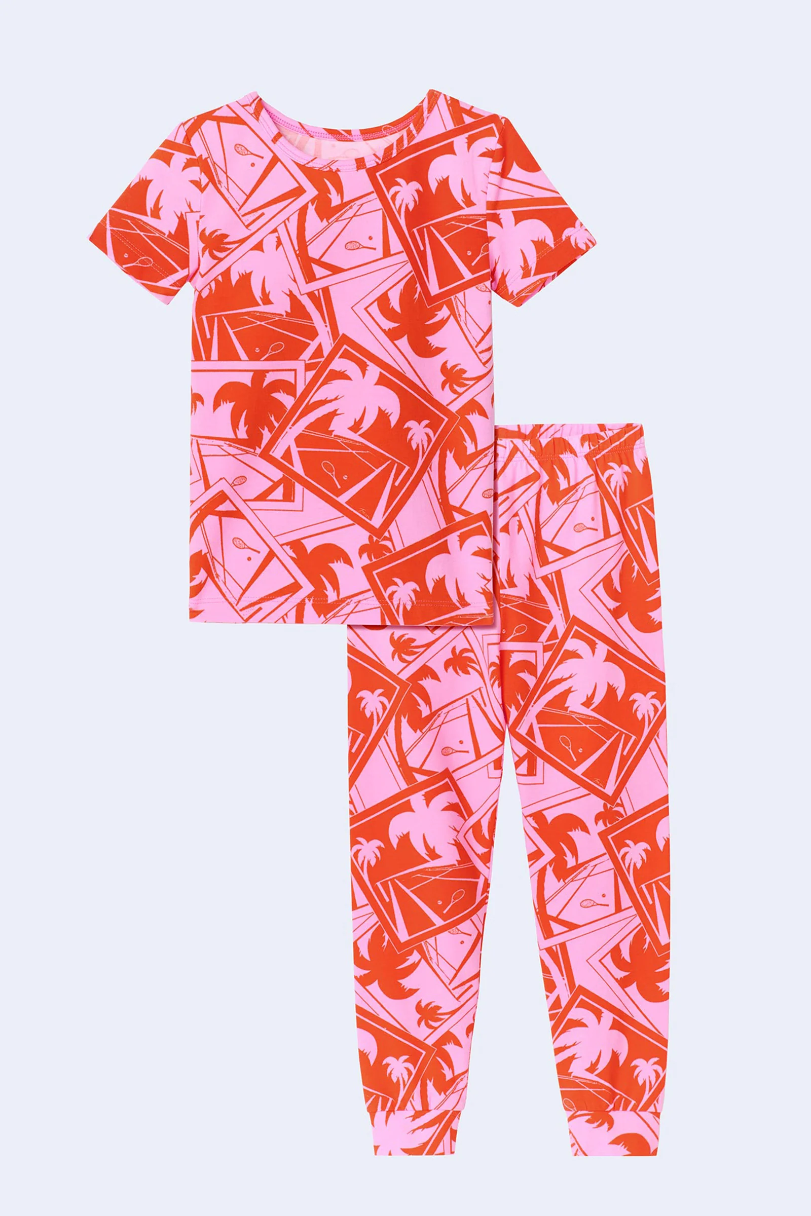Pink Kids PJ Set - Tennis Stretch Jersey - Image 3
