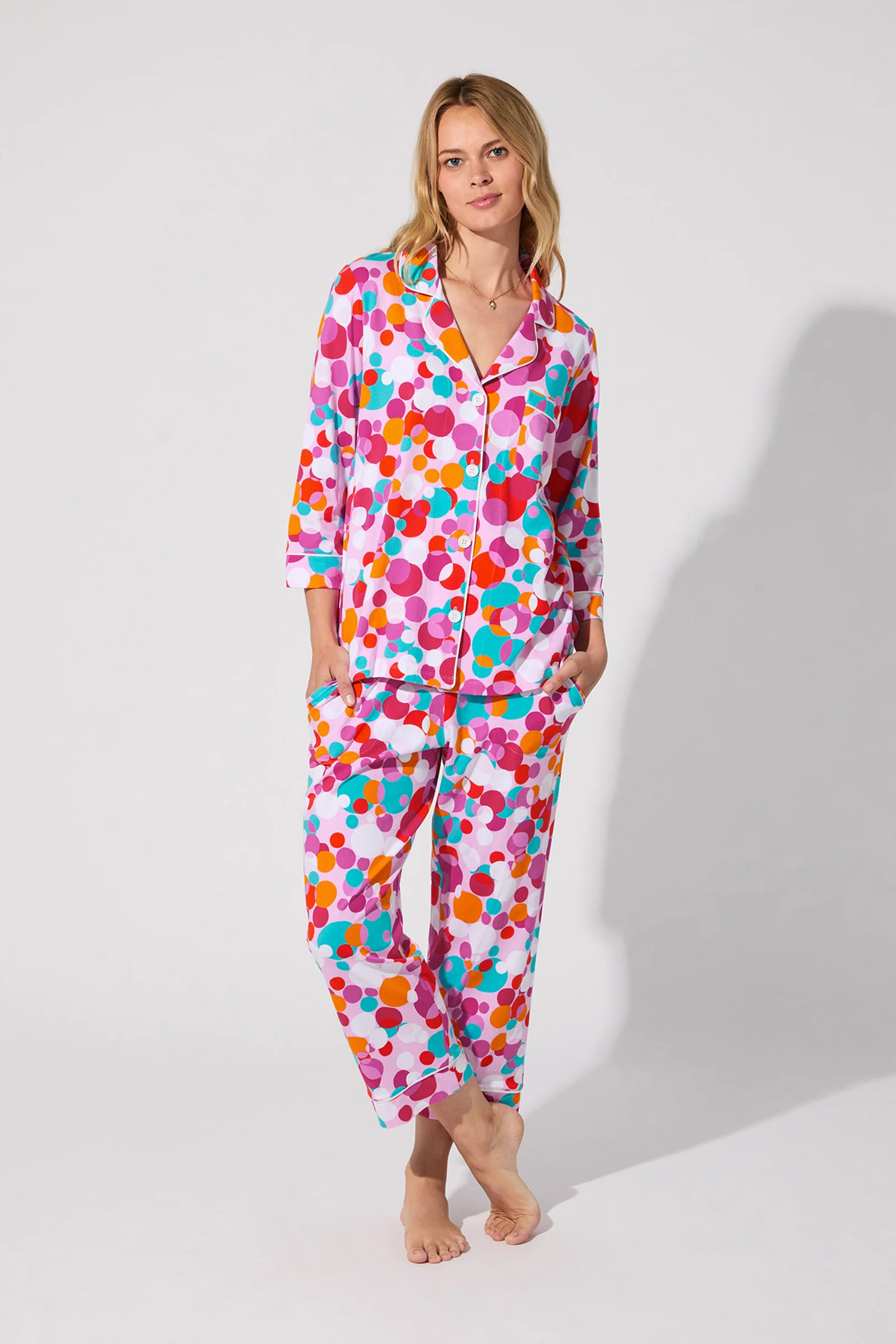 Crop Classic PJ Set - Bubble Dots