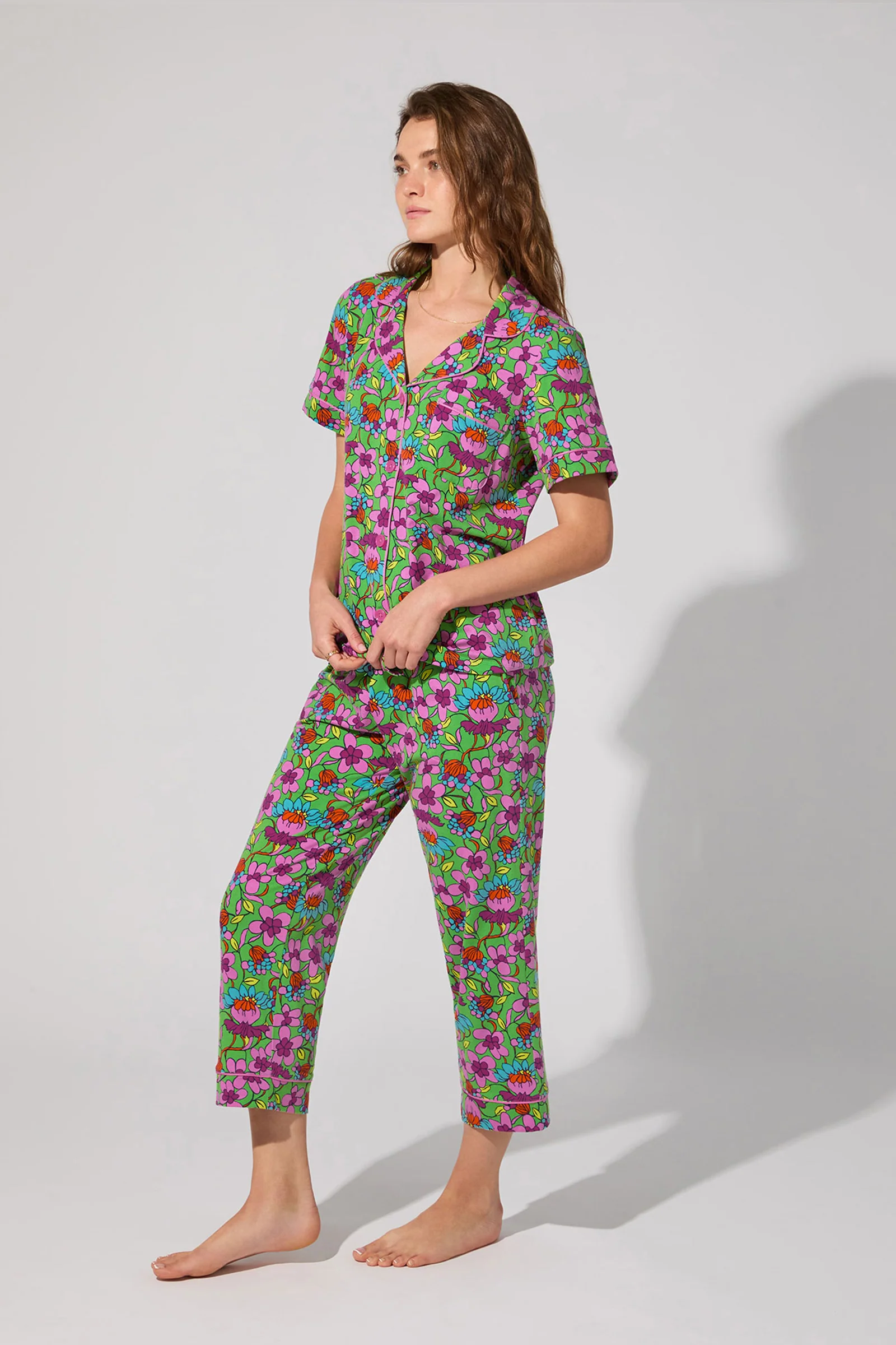Crop PJ Set - Garden Floral - Image 2