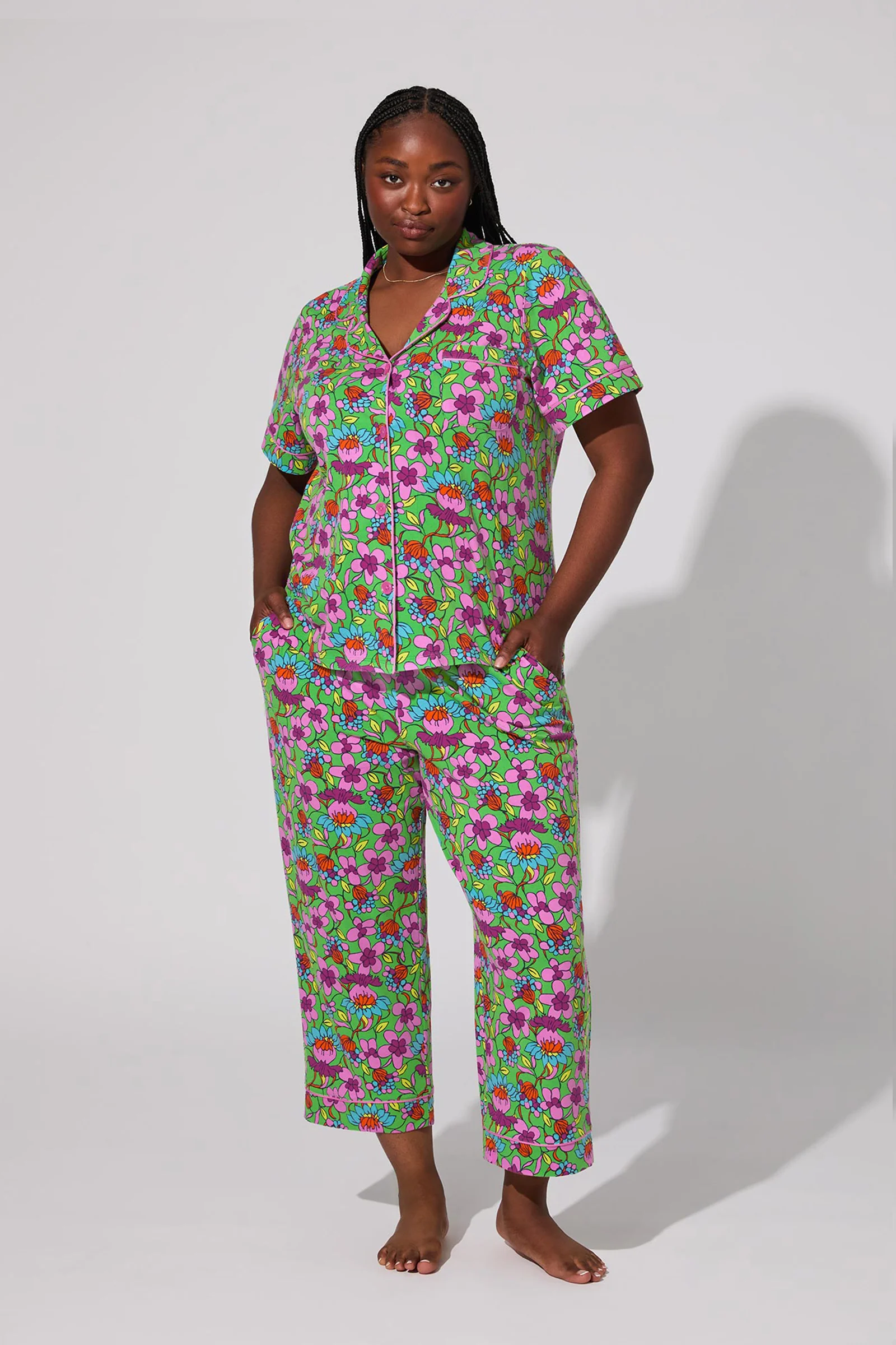Crop PJ Set - Garden Floral - Image 4
