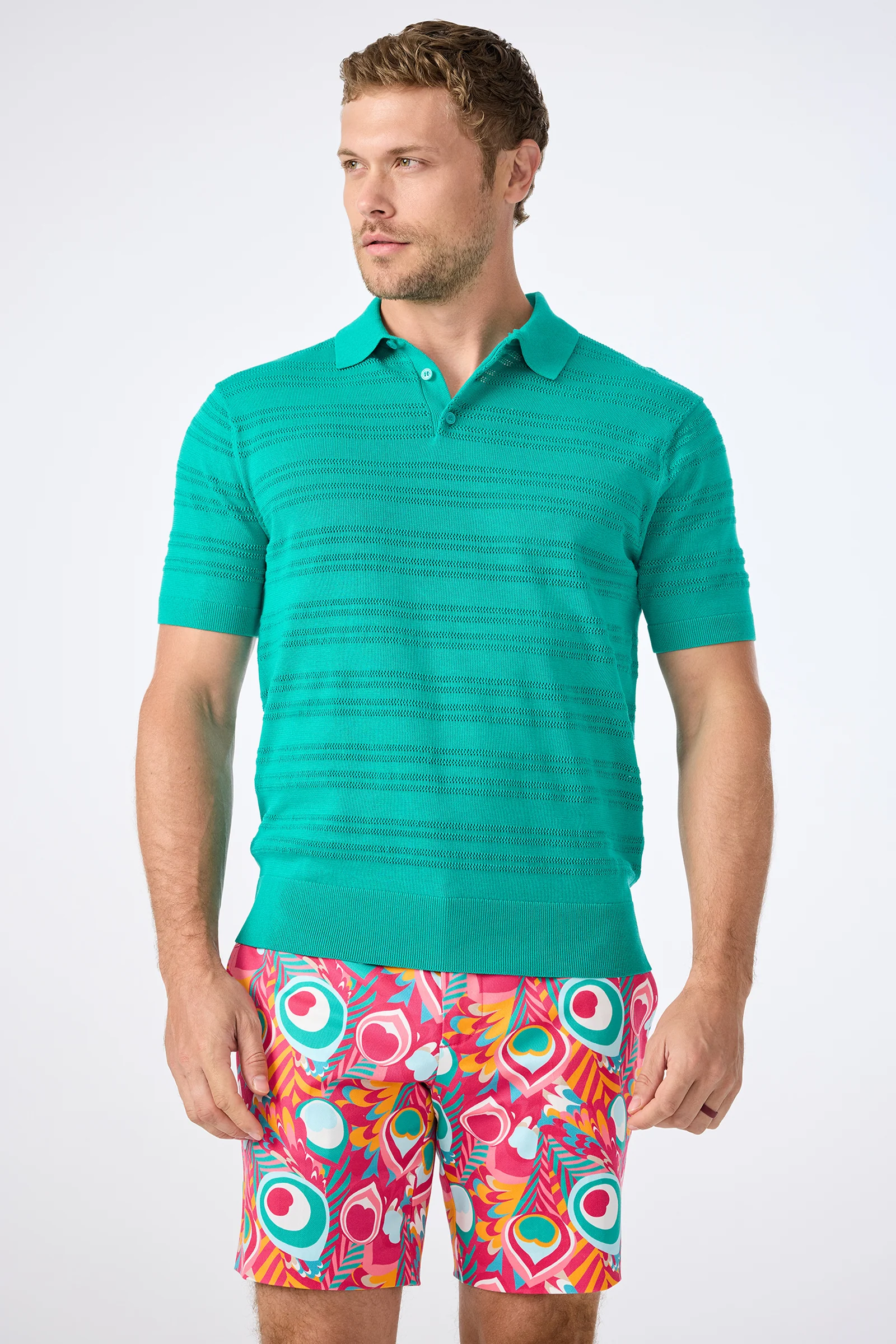 Edison Short-Sleeve Striped Polo - Image 3