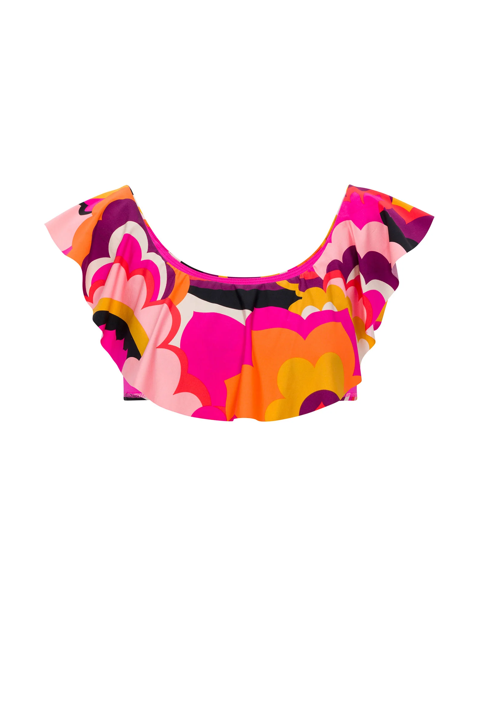 Women's Fan Faire Off The Shoulder Ruffle Bandeau Swim Top - Image 2