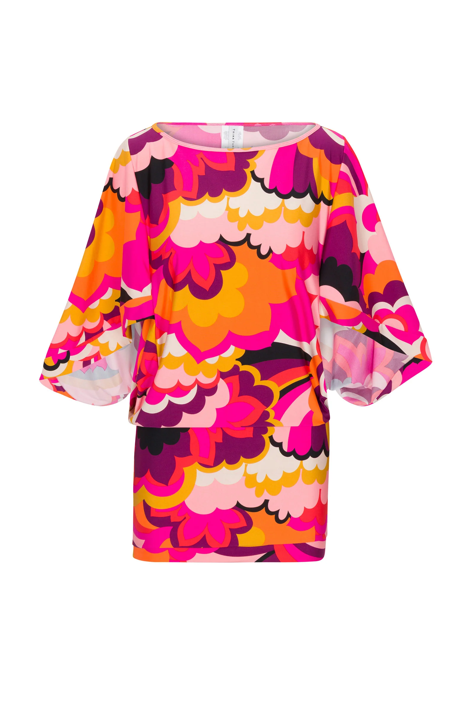 Women's Fan Faire Boatneck Tunic Swim Cover-Up Dress - Image 2