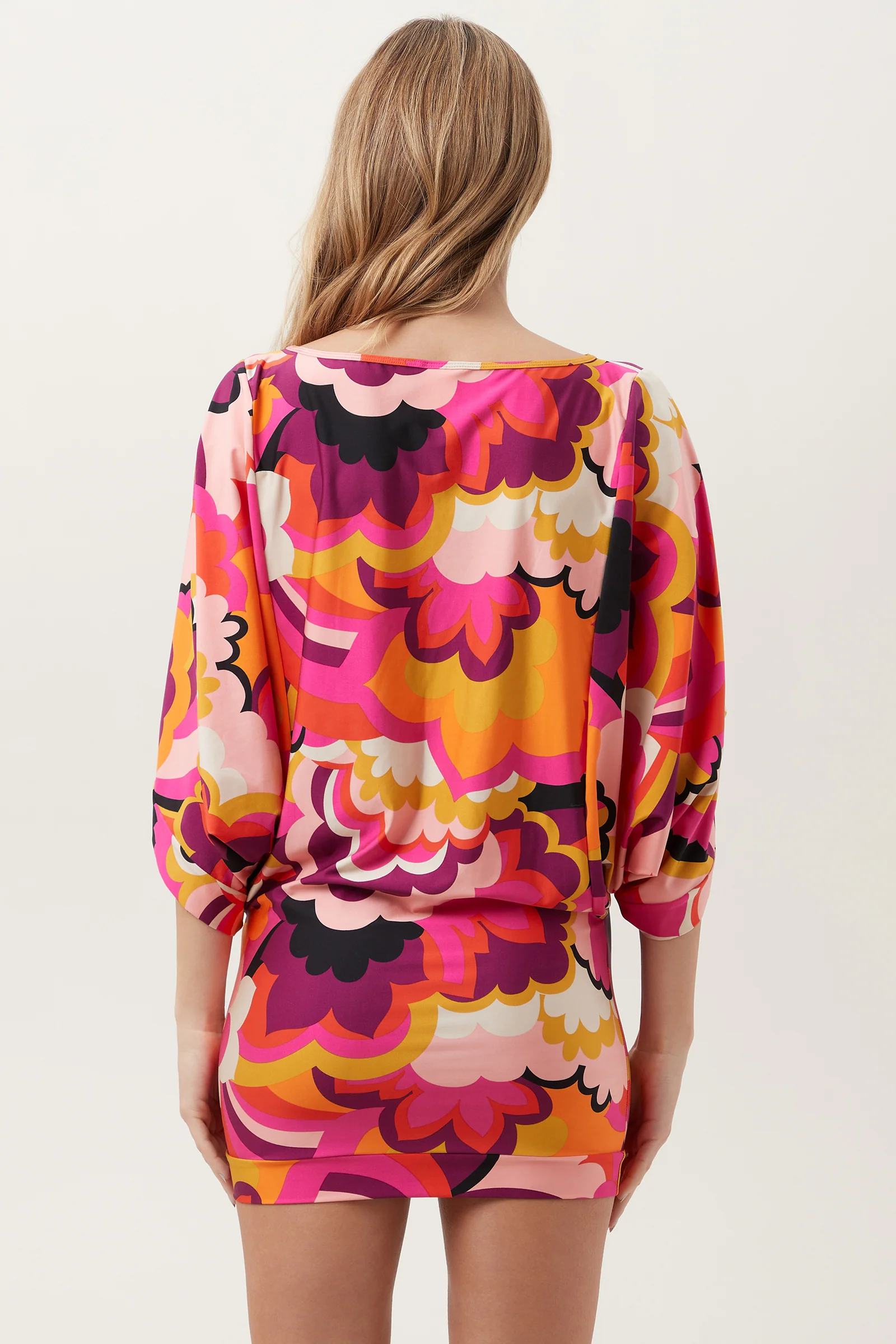 Women's Fan Faire Boatneck Tunic Swim Cover-Up Dress - Image 3