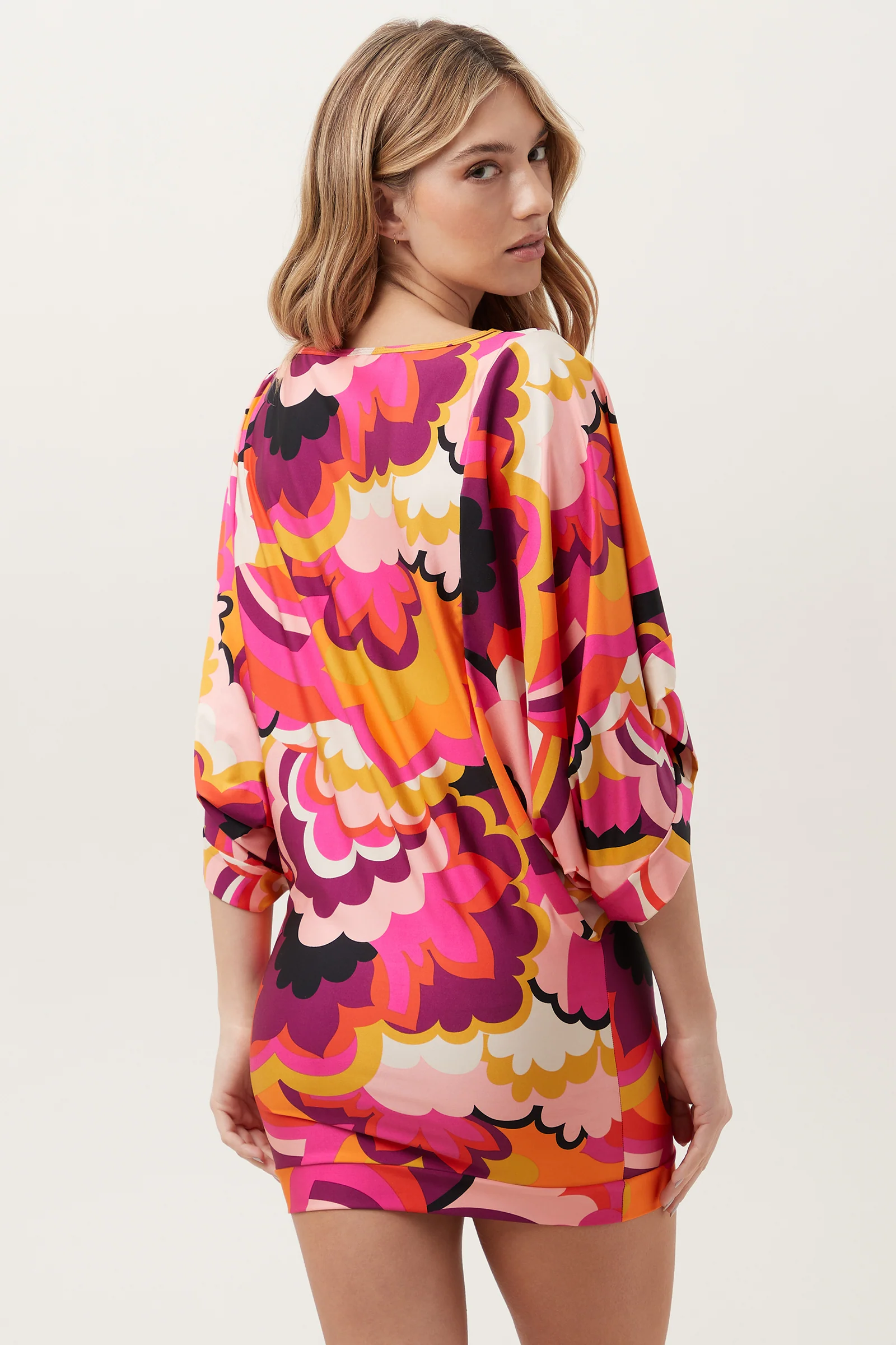 Women's Fan Faire Boatneck Tunic Swim Cover-Up Dress - Image 5