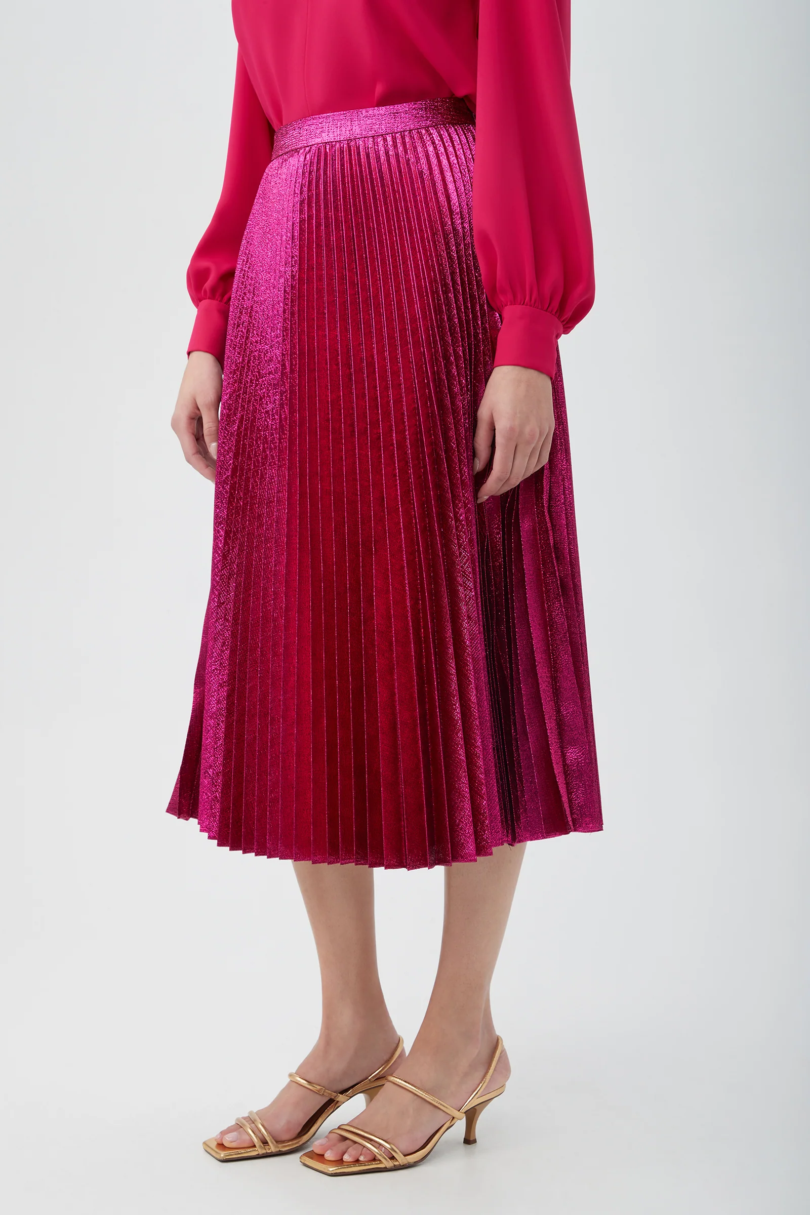 Faye Luminary Midi Skirt With Accordion Pleats - Image 3
