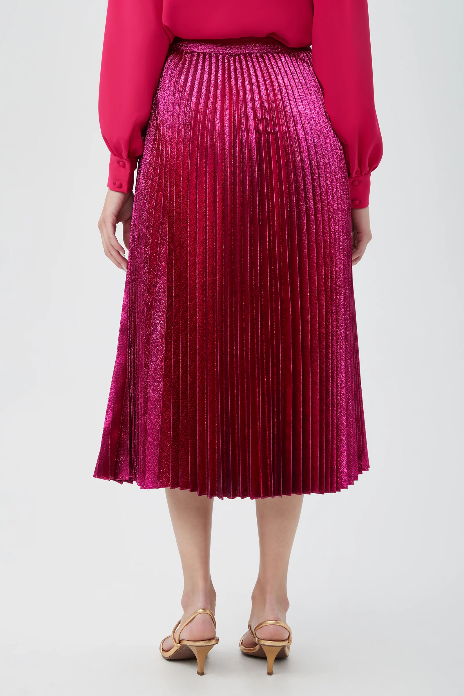 Faye Luminary Midi Skirt With Accordion Pleats - Image 4