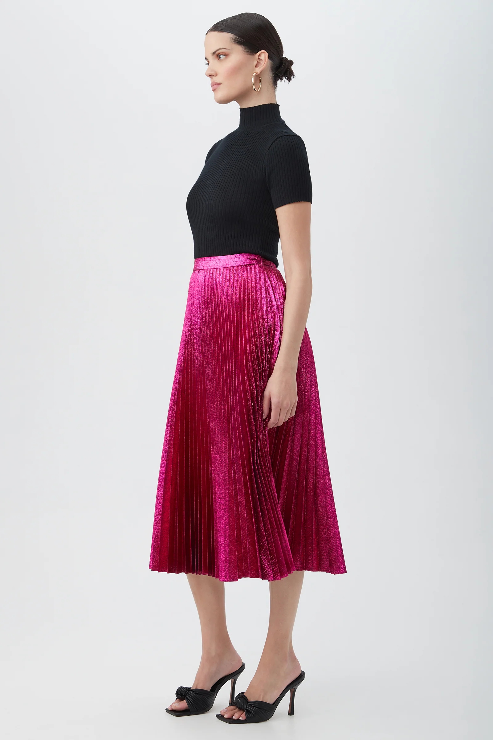 Faye Luminary Midi Skirt With Accordion Pleats - Image 5