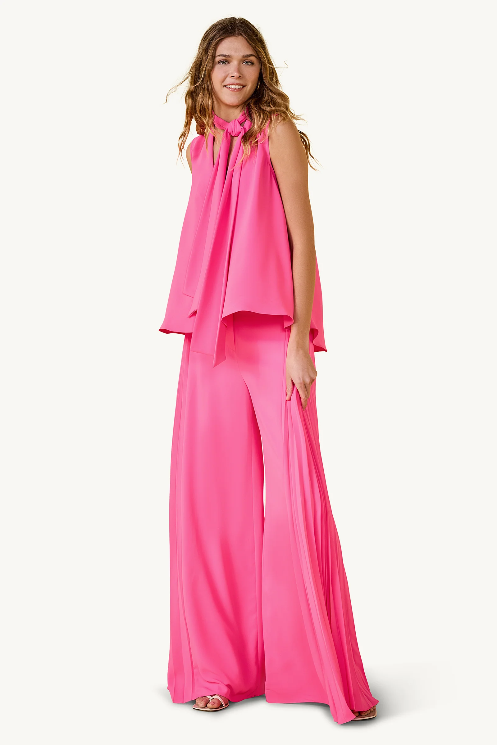 Frame Wide-Leg Pleated Pant - GS Georgette - Image 2