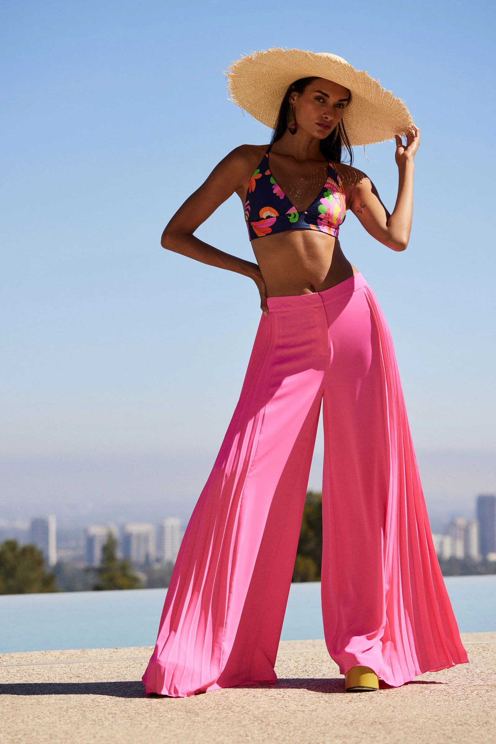 Frame Wide-Leg Pleated Pant - GS Georgette - Image 5