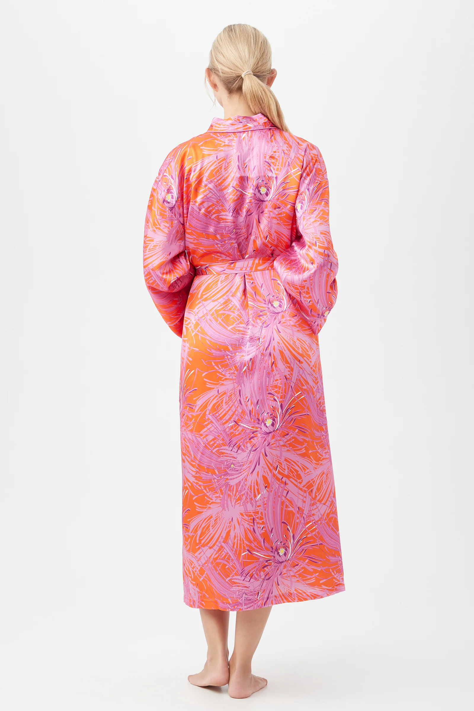 Fuji Mums Women's Long Sleeve Long Silk Robe - Image 2