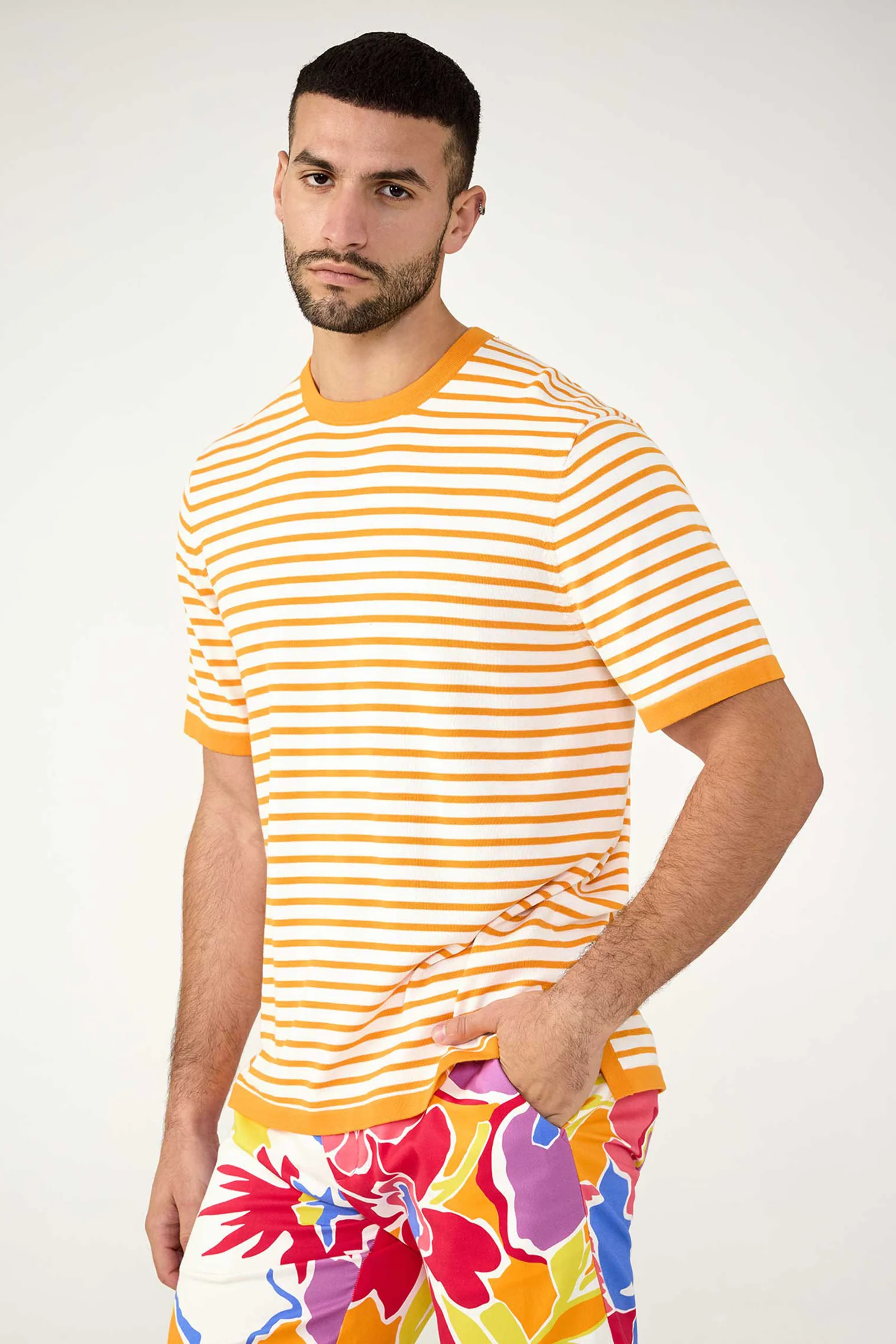 Giovanni Stripe Short-Sleeve Pullover - Image 3