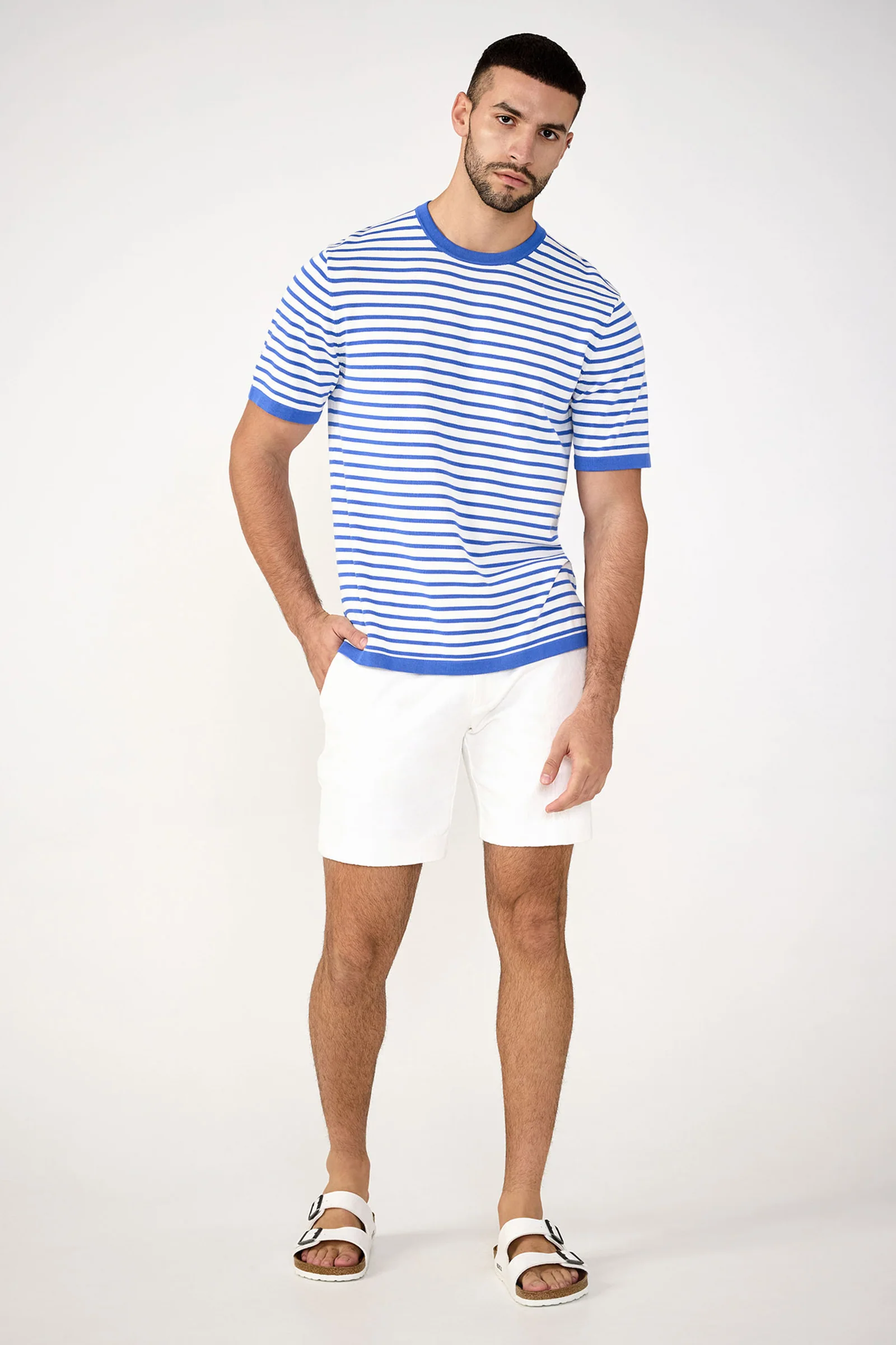 Giovanni Stripe Short-Sleeve Pullover - Image 6