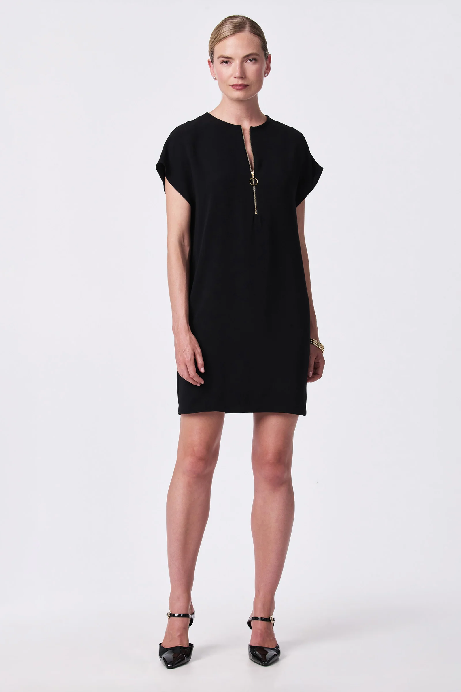 Hasil Short-Sleeve Shift Dress