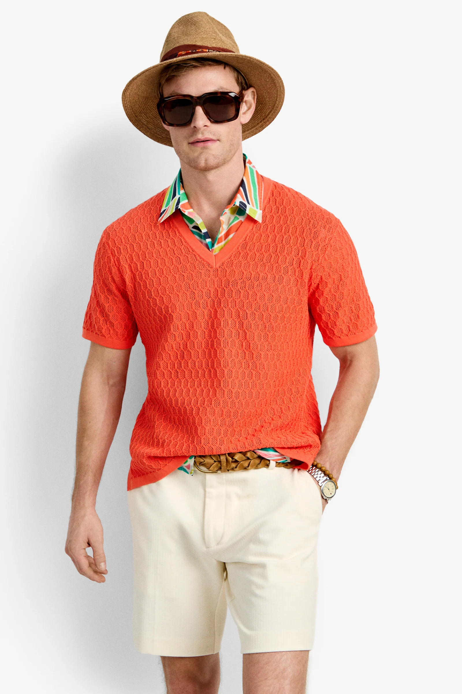 Heyes Mesh Henley V-Neck - Image 2