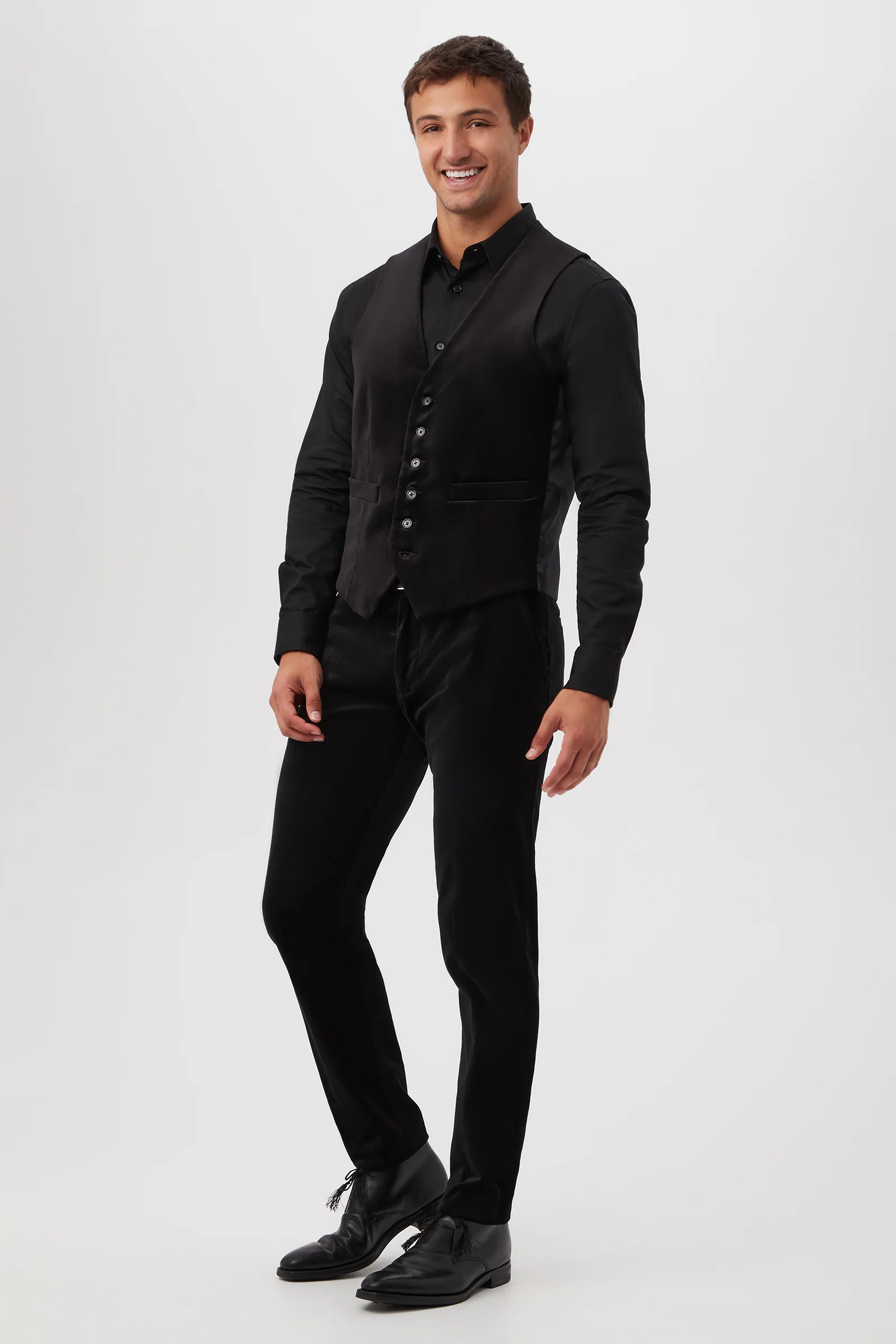 Irving Vest - Black Velveteen - Image 3